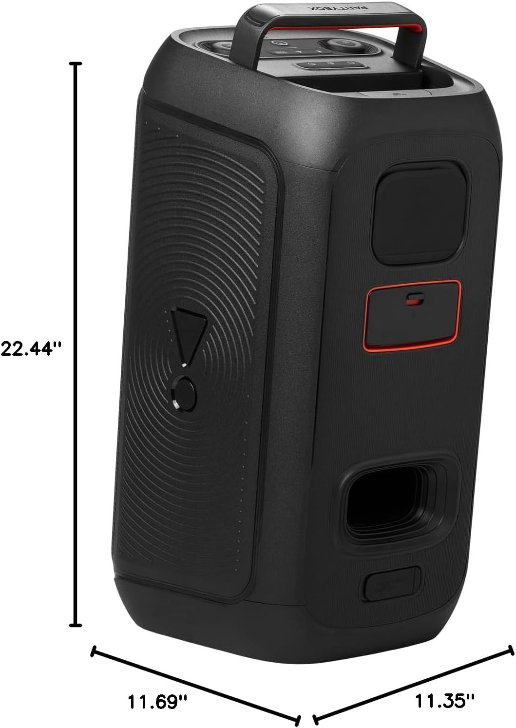 JBL PartyBox Club 120 - Portable Party Speaker with Foldable Handle, Powerful JBL Pro Sound, Futuristic lightshow, Up to 12 Hours of Play time, Splash Proof, Dual Mic & Guitar Inputs (Black)
