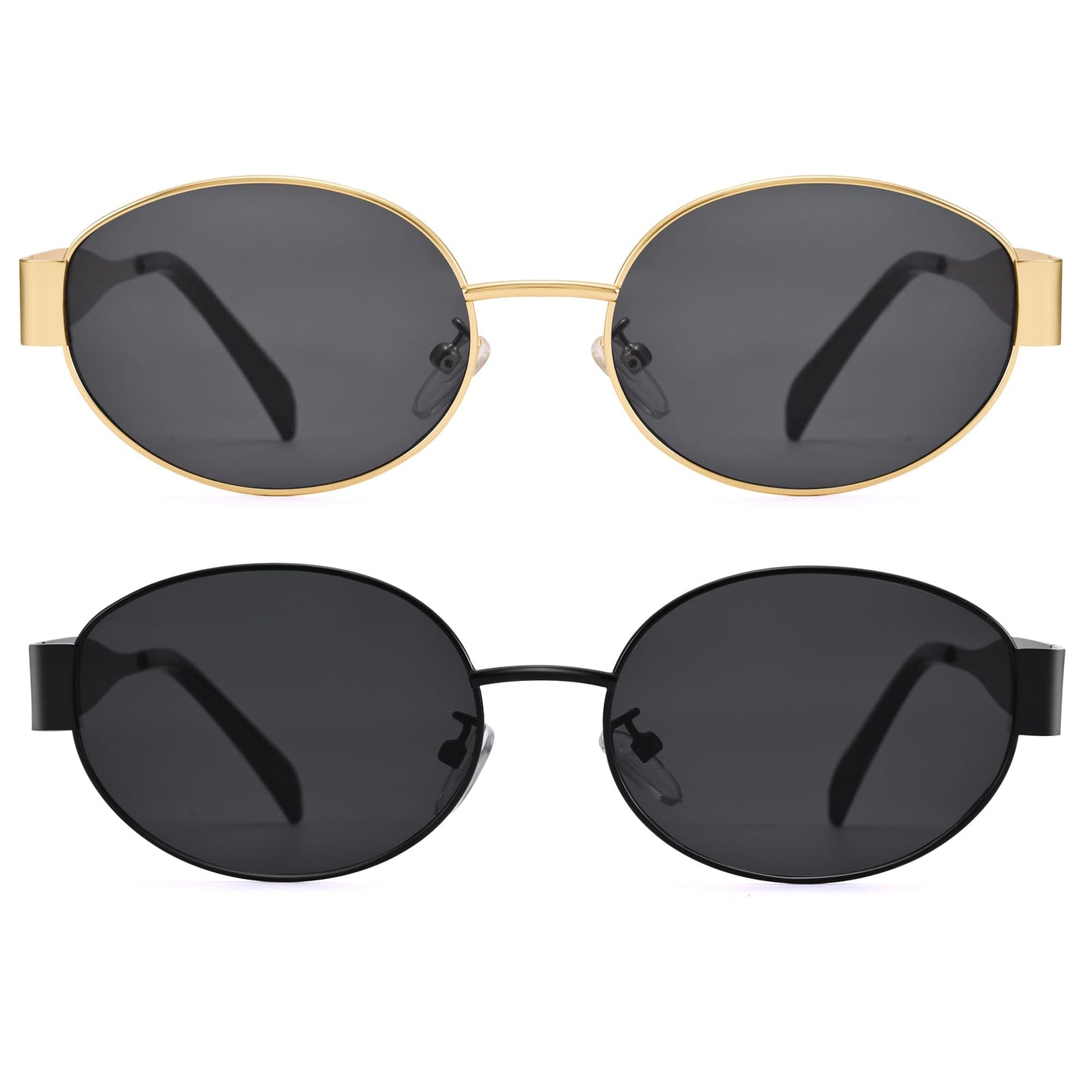 Retro Oval Gold Sun- Fashion Metal Frame Shades