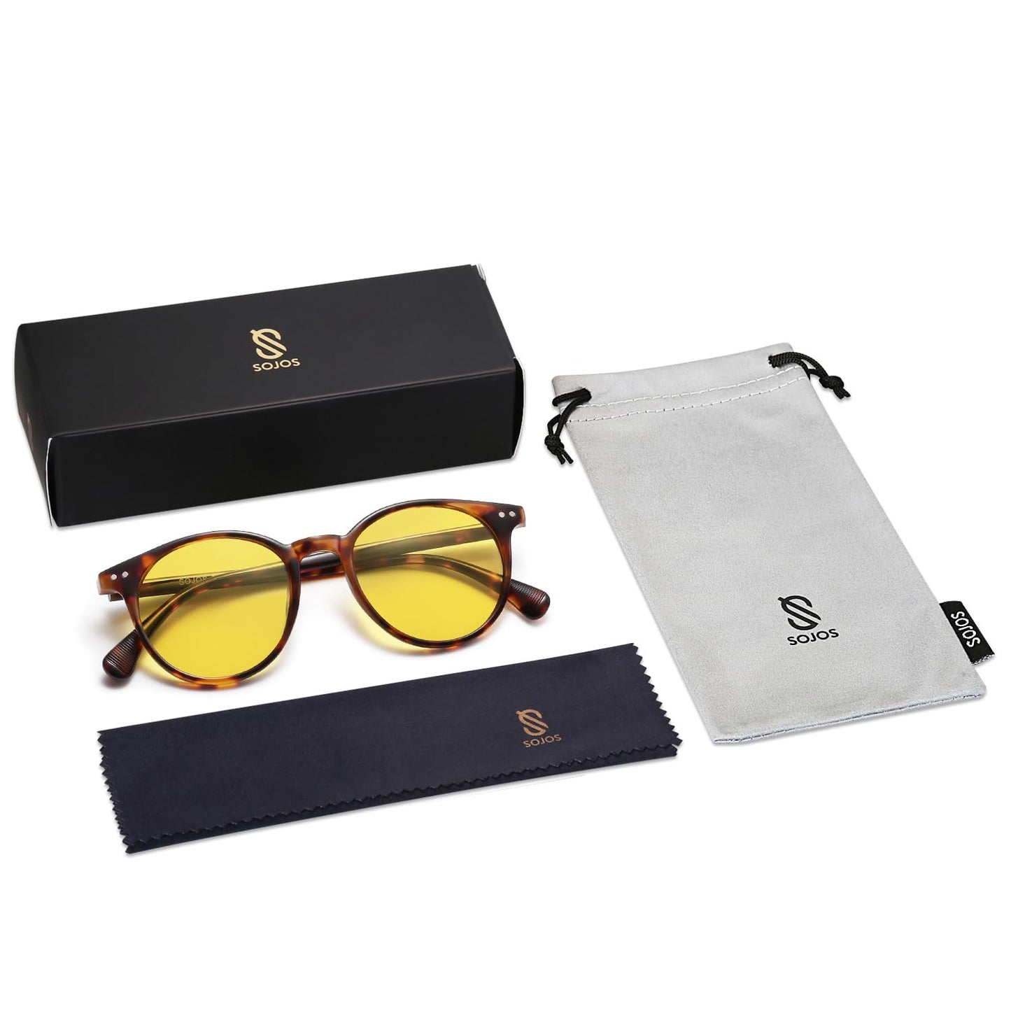 SOJOS Small Round Classic Polarized Sunglasses Vintage Style UV400 Lens MAY SJ2113