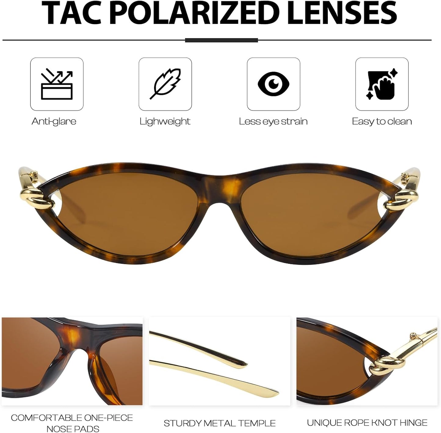 Cat Eye Sunglasses (gold accents).
