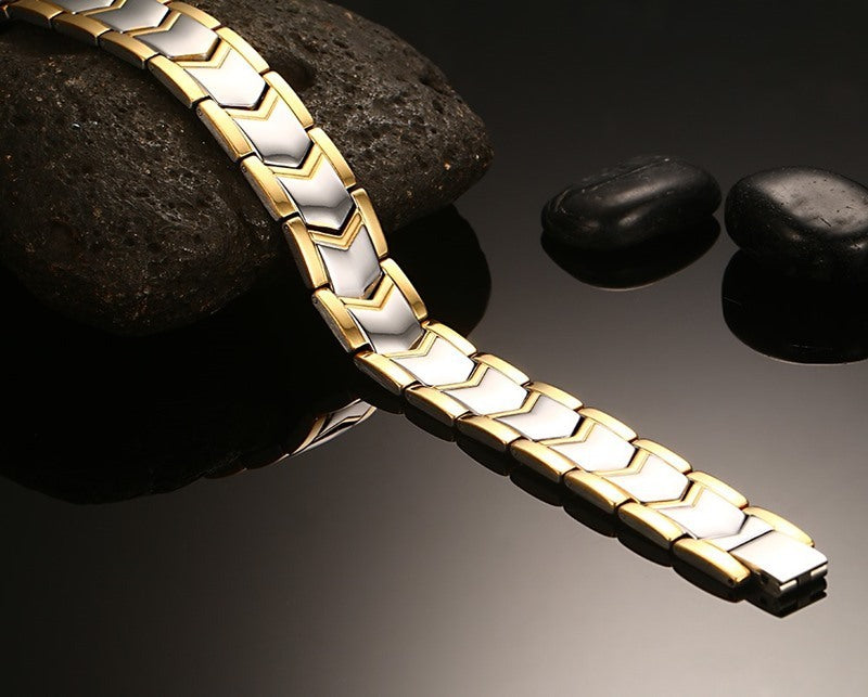 Gold double row magnet bracelet. - PryTheory