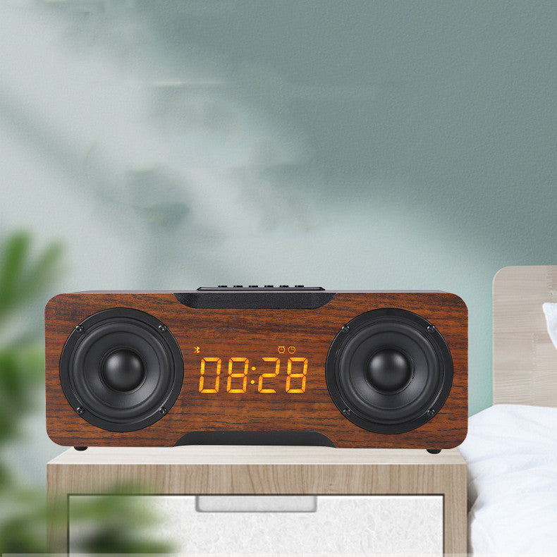 Wooden Clock Bluetooth Speaker, Support U Disk TF Card Function, Home Desktop Speaker - PryTheory