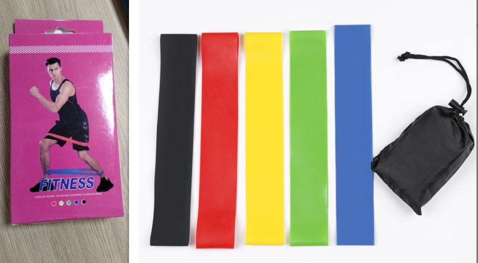 5 Level Resistance Rubber Bands Yoga Training Elastic Bands - PryTheory