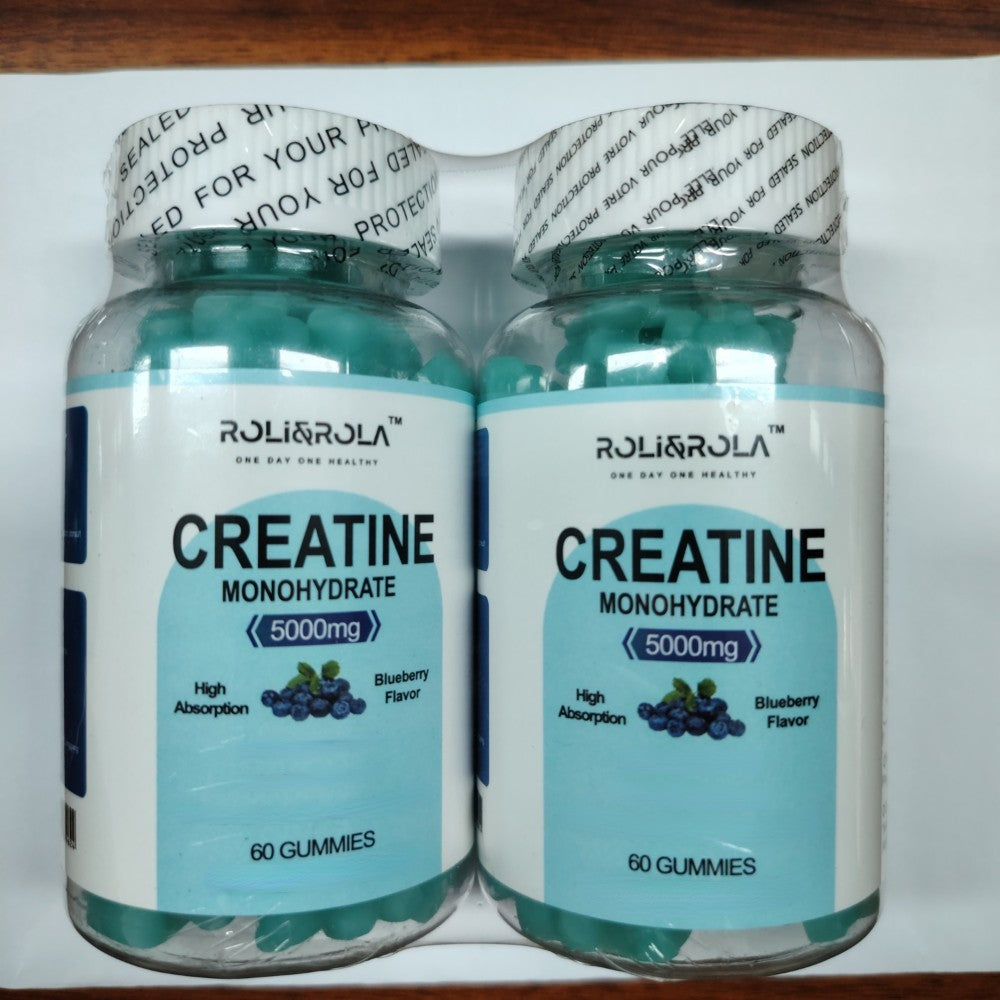 High Strength Creatine Monohydrate Gummies, Blueberry Flavored Creatine Gummies Monohydrate - 60 Gummies X 2 Bottles - PryTheory