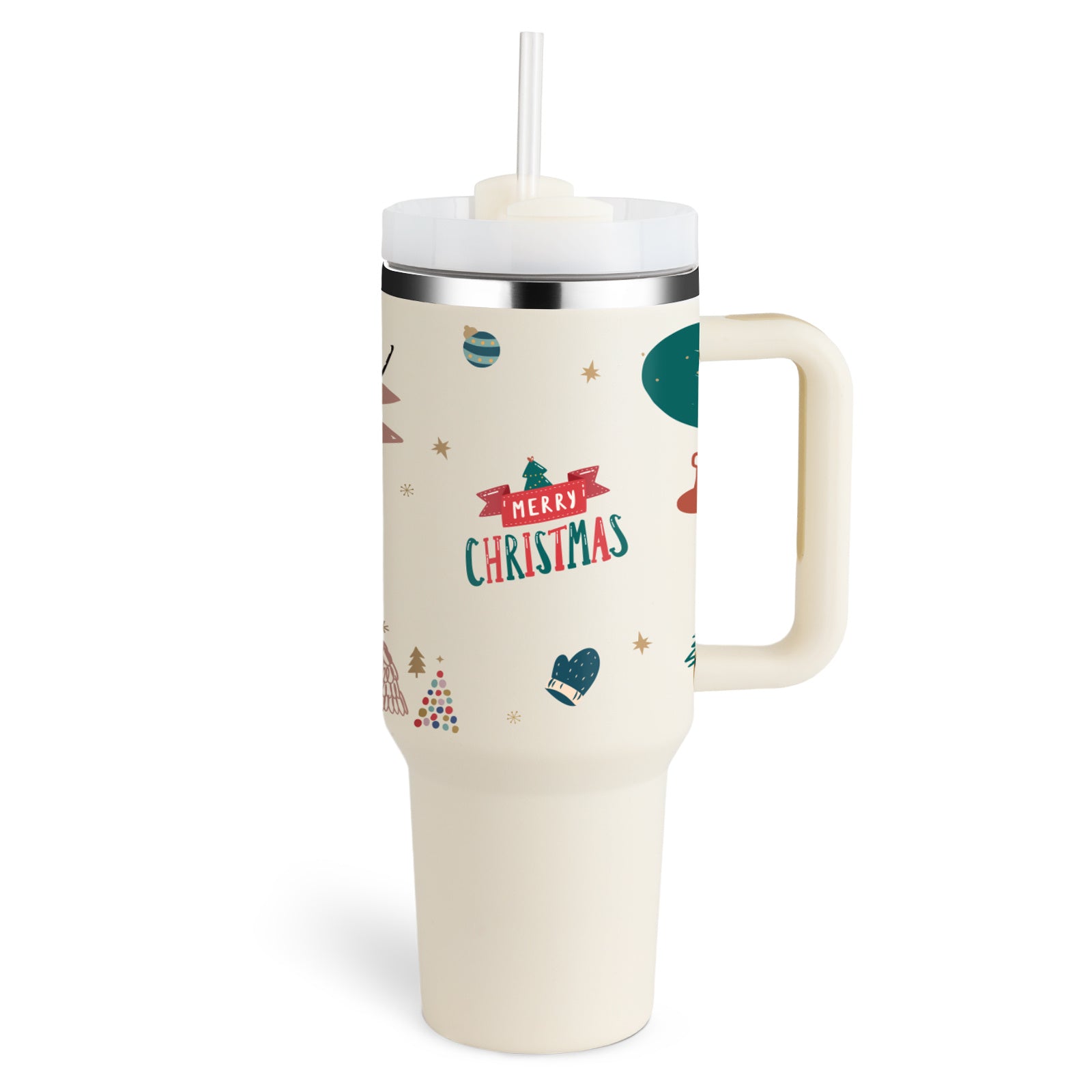 40 Oz Tumbler With Handle Straw Insulated, Stainless Steel Spill Proof Vacuum Coffee Cup Tumbler With Lid Tapered Mug Gifts For Valentine Lover Suitable For Car Gym Office Travel - PryTheory