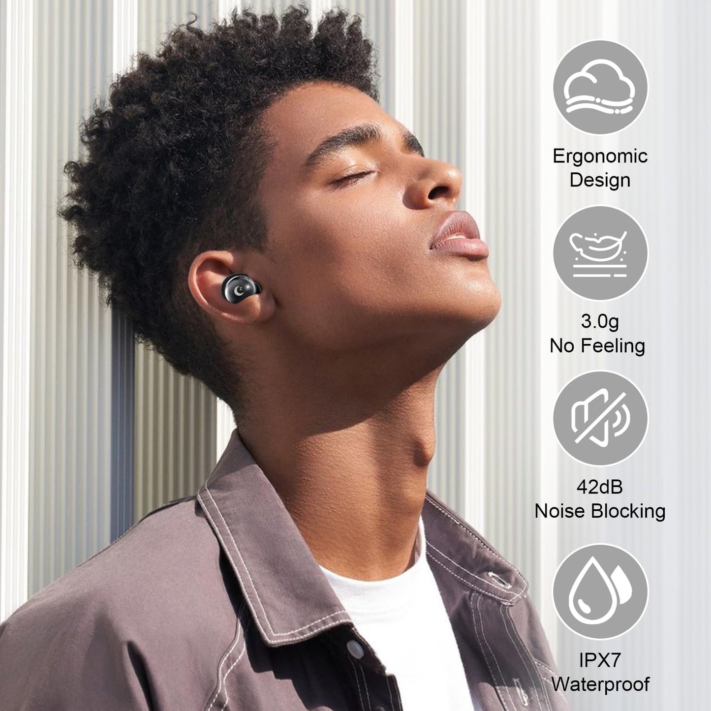 Sleep Earbuds (Bluetooth 5.4-Smart Touch Screen-48H Playtime-IPX7 Waterproof).