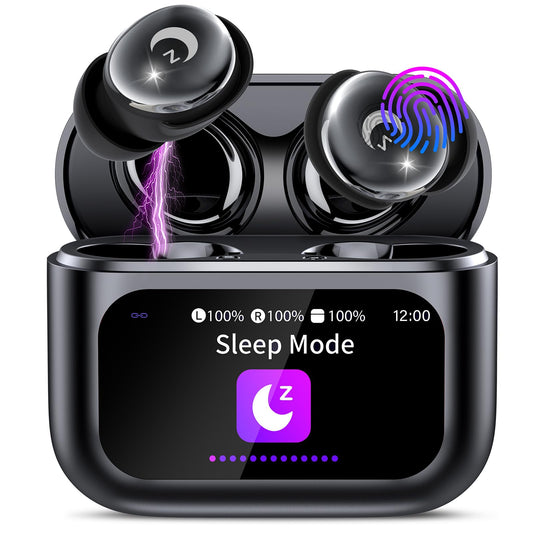 Sleep Earbuds (Bluetooth 5.4-Smart Touch Screen-48H Playtime-IPX7 Waterproof).