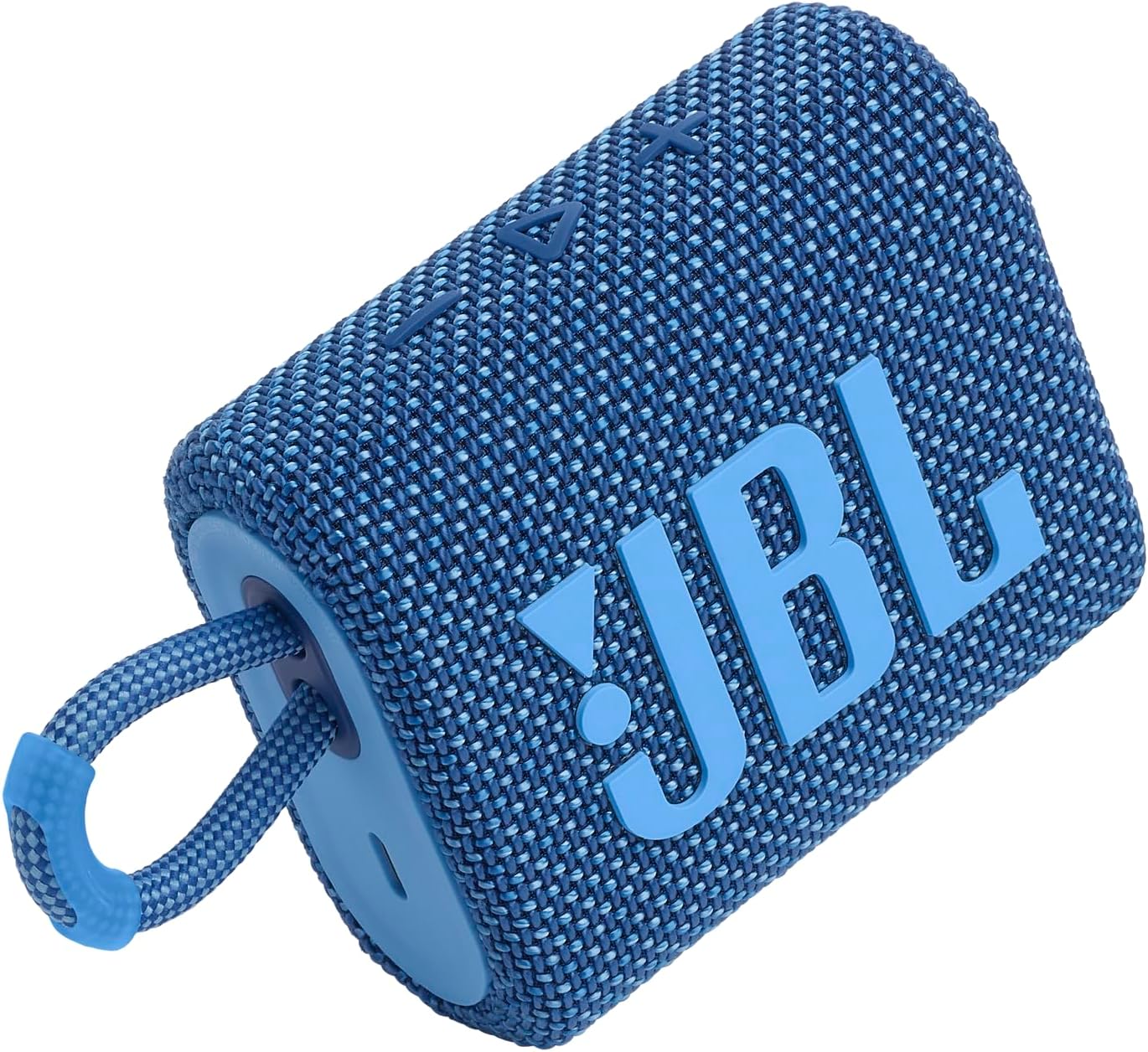 JBL Go 3 Eco - Portable Mini Bluetooth Speaker, big audio and punchy bass, IP67 waterproof and dustproof, 5 hours of playtime, Made in part with recycled materials (Eco Blue)