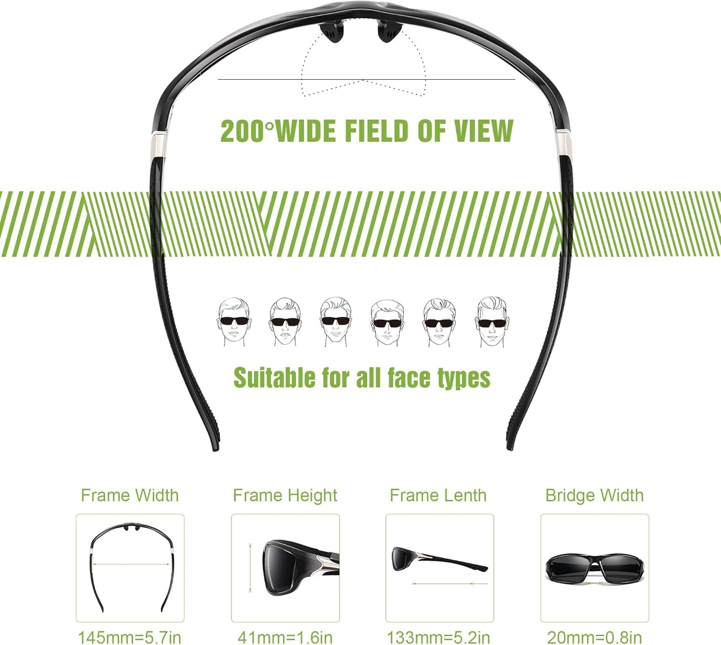 Polarized Sports Sunglasses UV400 Protection (3pk)