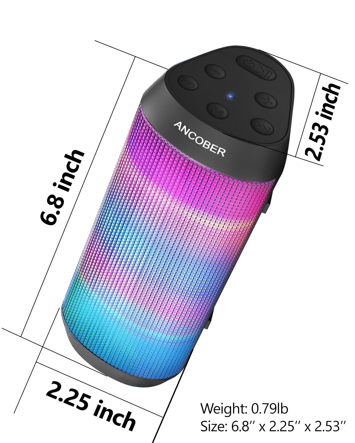 *Bluetooth Speaker with Cool Lights Stocking Stuffers for Men Women Teens Boys Girls, Portable Wireless, IPX4 Waterproof, White Elephant Gifts for Adults, HD Sound, TWS Pair, for Home/Party/Outdoor