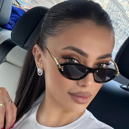 Cat Eye Sunglasses (gold accents).