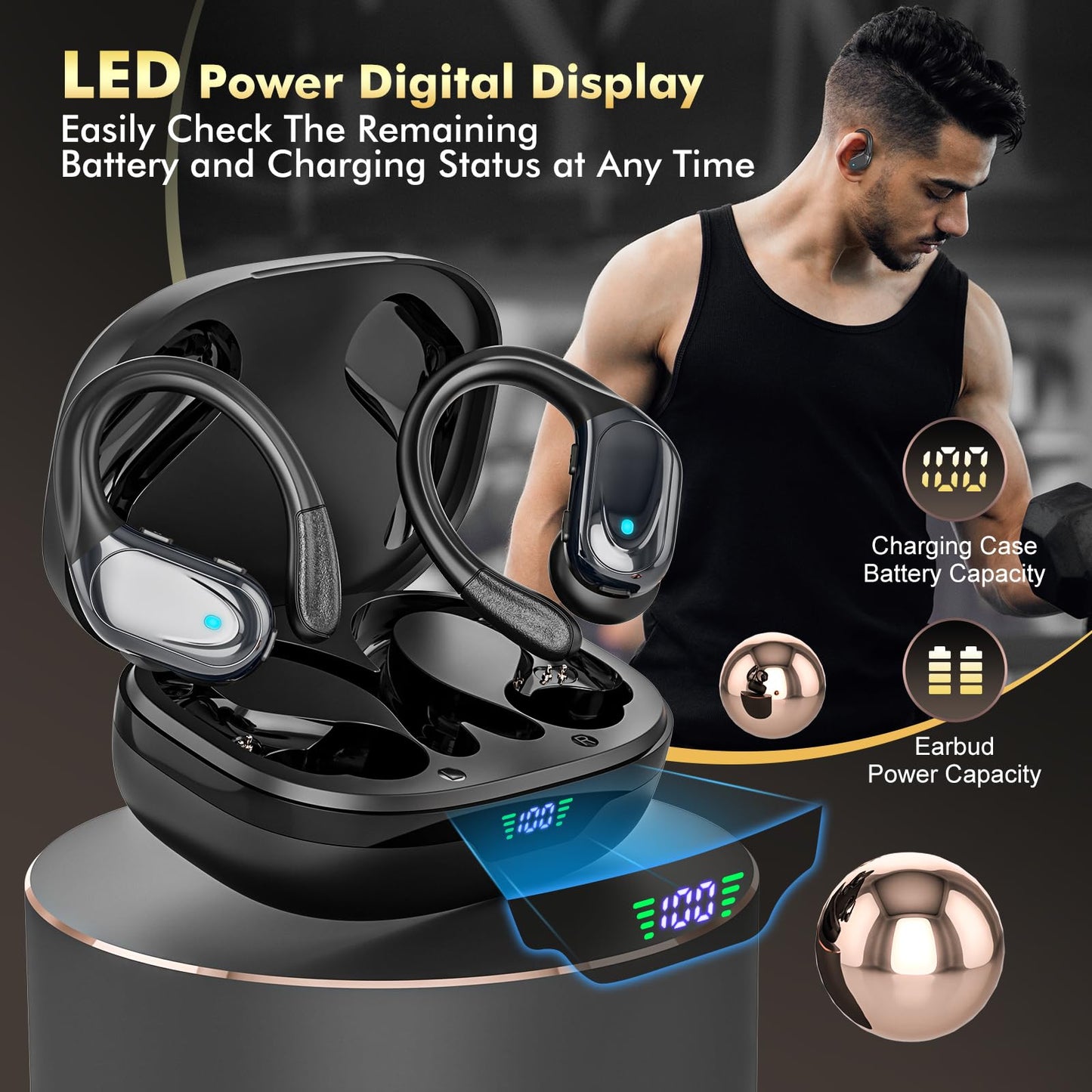 Wireless Earbuds (80Hrs Playtime-PX7 Waterproof).