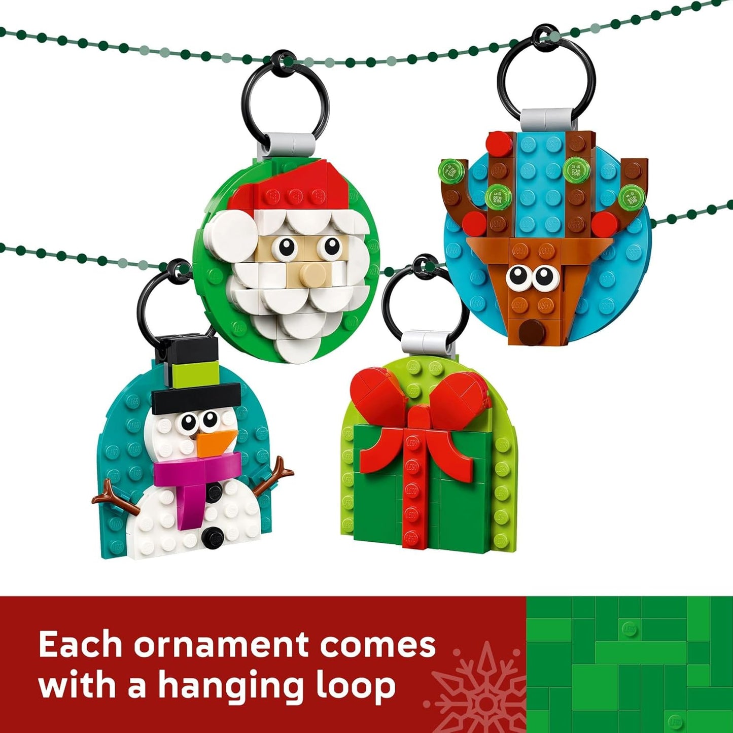 LEGO Christmas Ornament Selection Building Toys- Ages 6+ - Hanging Christmas Decorations for Tree - 40744