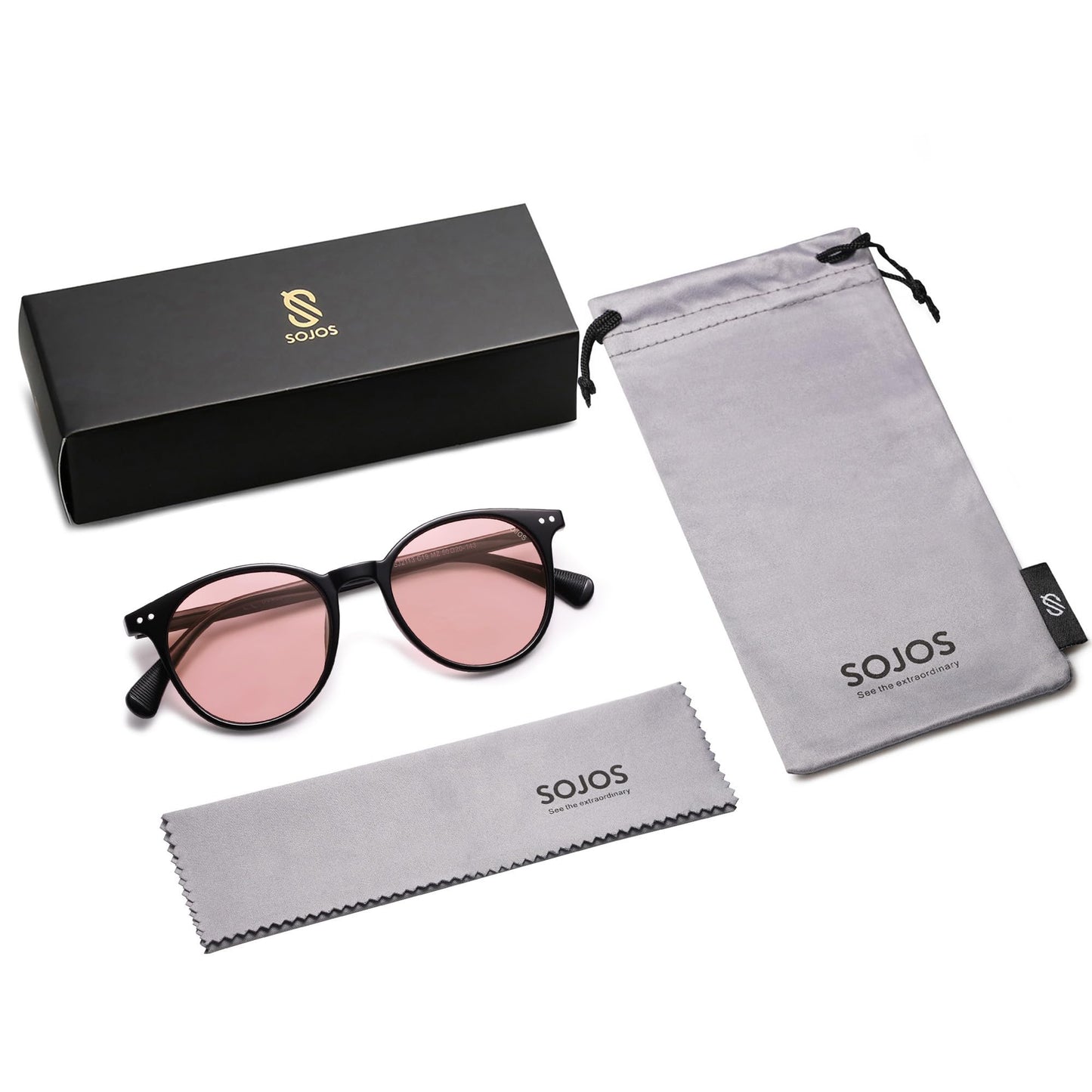 SOJOS Small Round Classic Polarized Sunglasses Vintage Style UV400 Lens MAY SJ2113