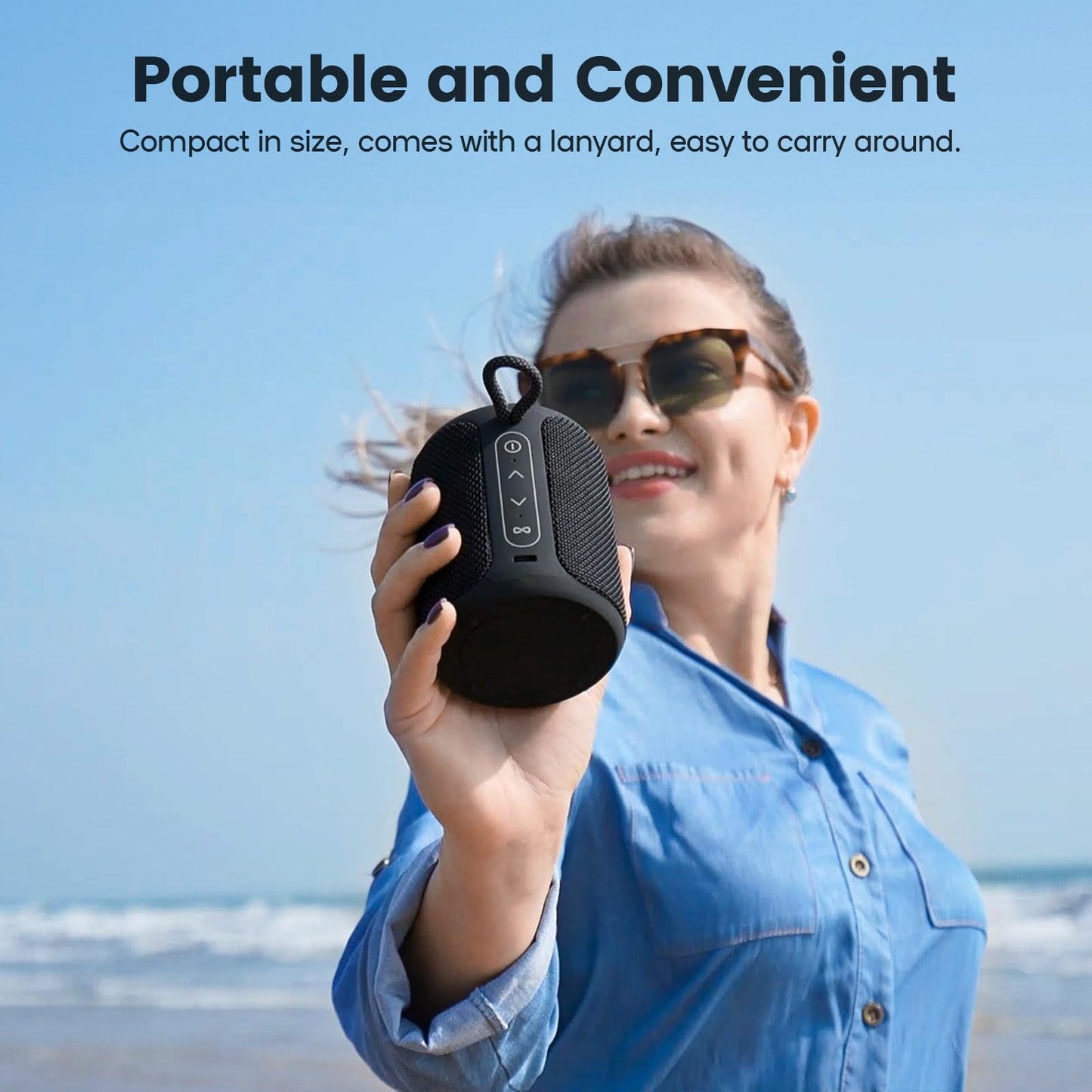 *Bluetooth Speaker Wireless,IP67 Waterproof & Dustproof Portable Speaker with Lights,15W Loud Stereo Sound, 2500mAh Battery All Day Playtime, TWS Pairing, BT5.3, Home/Party/Outdoor/Beach (Black)