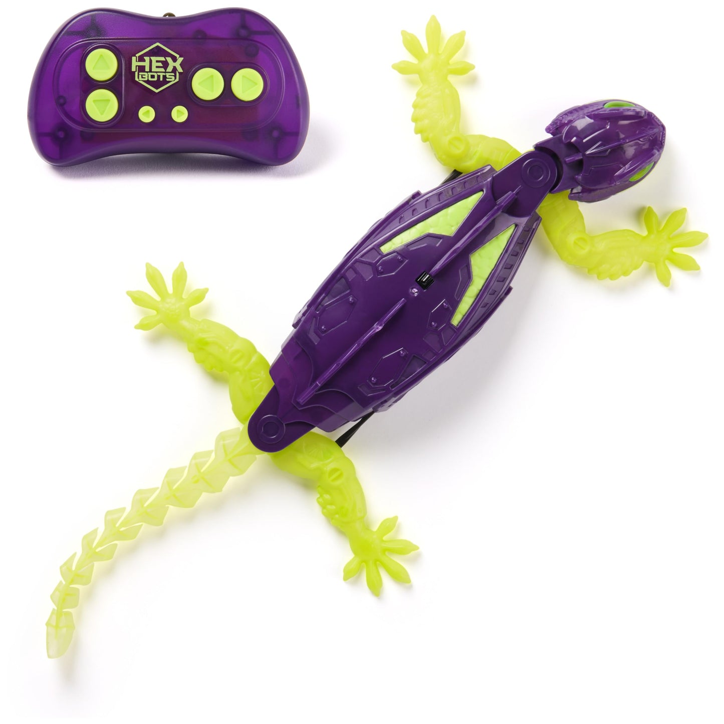 HEX BOTS WALL CRAWLER GECKO, RECHARGEABLE REMOTE CONTROL ROBOT-CLIMBS UP WALLS!-AGES 4 & UP