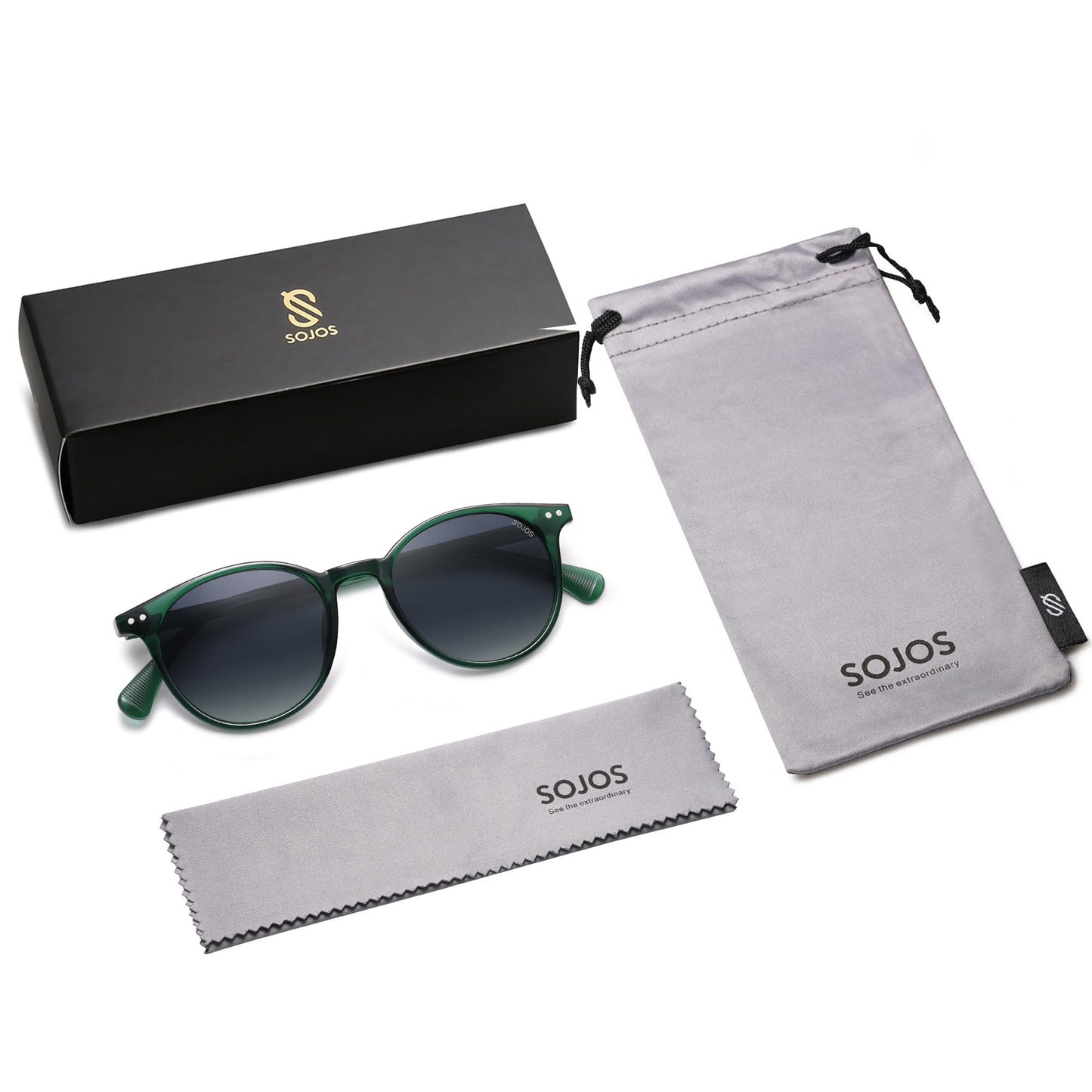 SOJOS Small Round Classic Polarized Sunglasses Vintage Style UV400 Lens MAY SJ2113