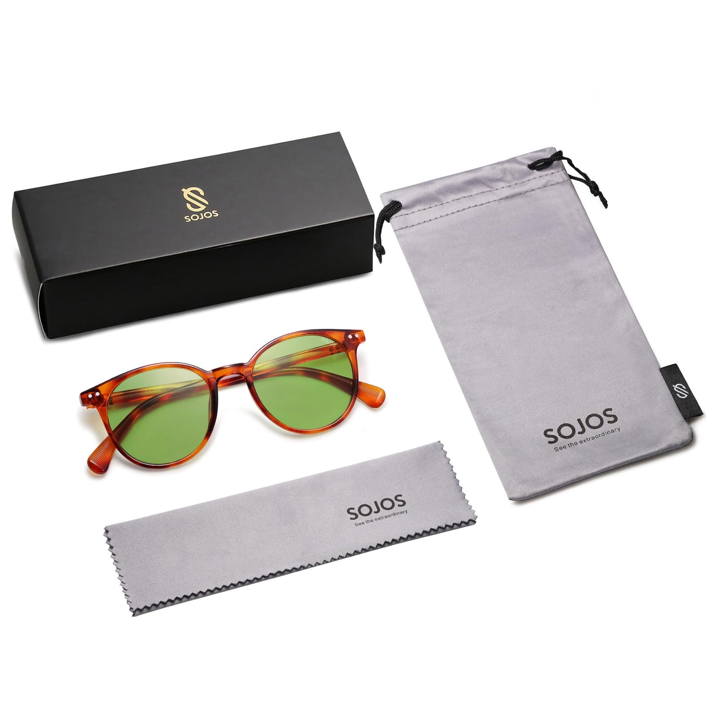 SOJOS Small Round Classic Polarized Sunglasses Vintage Style UV400 Lens MAY SJ2113