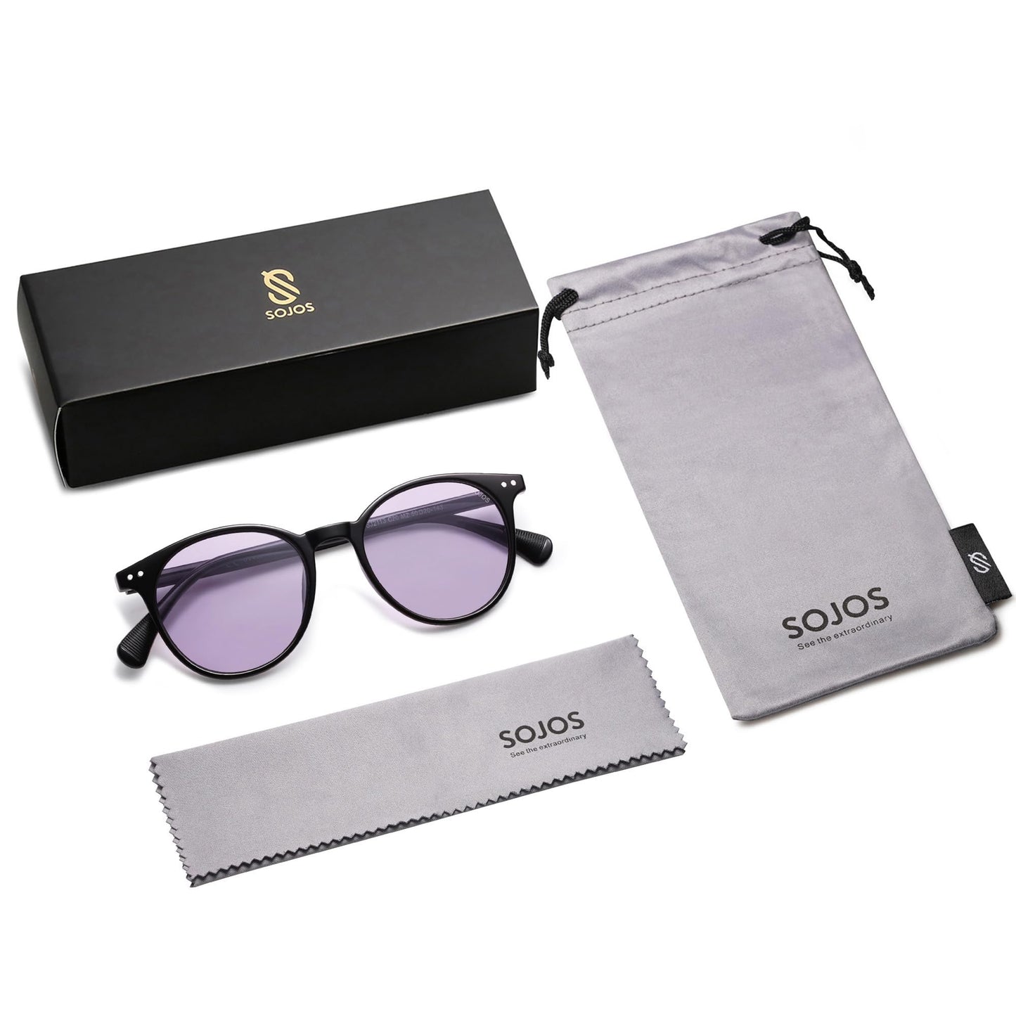 SOJOS Small Round Classic Polarized Sunglasses Vintage Style UV400 Lens MAY SJ2113