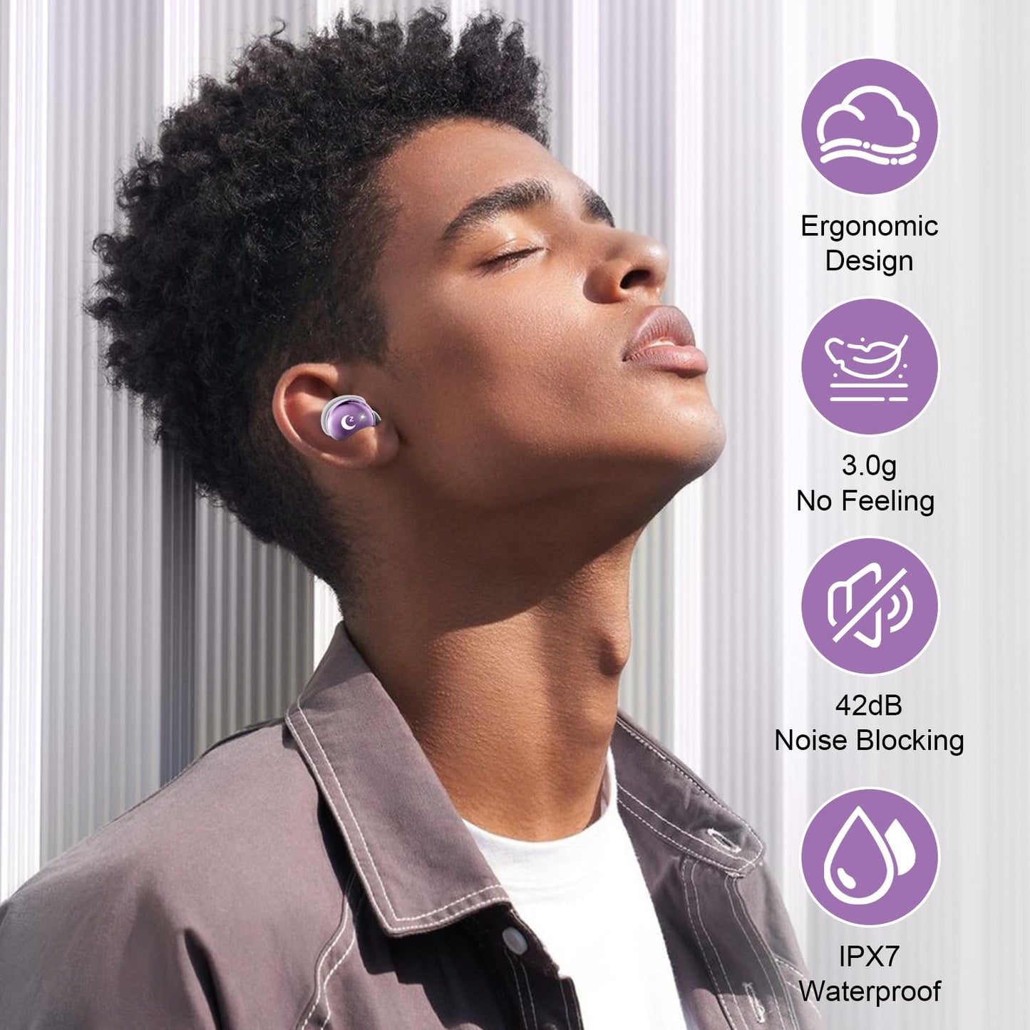Sleep Earbuds (Bluetooth 5.4-Smart Touch Screen-48H Playtime-IPX7 Waterproof).