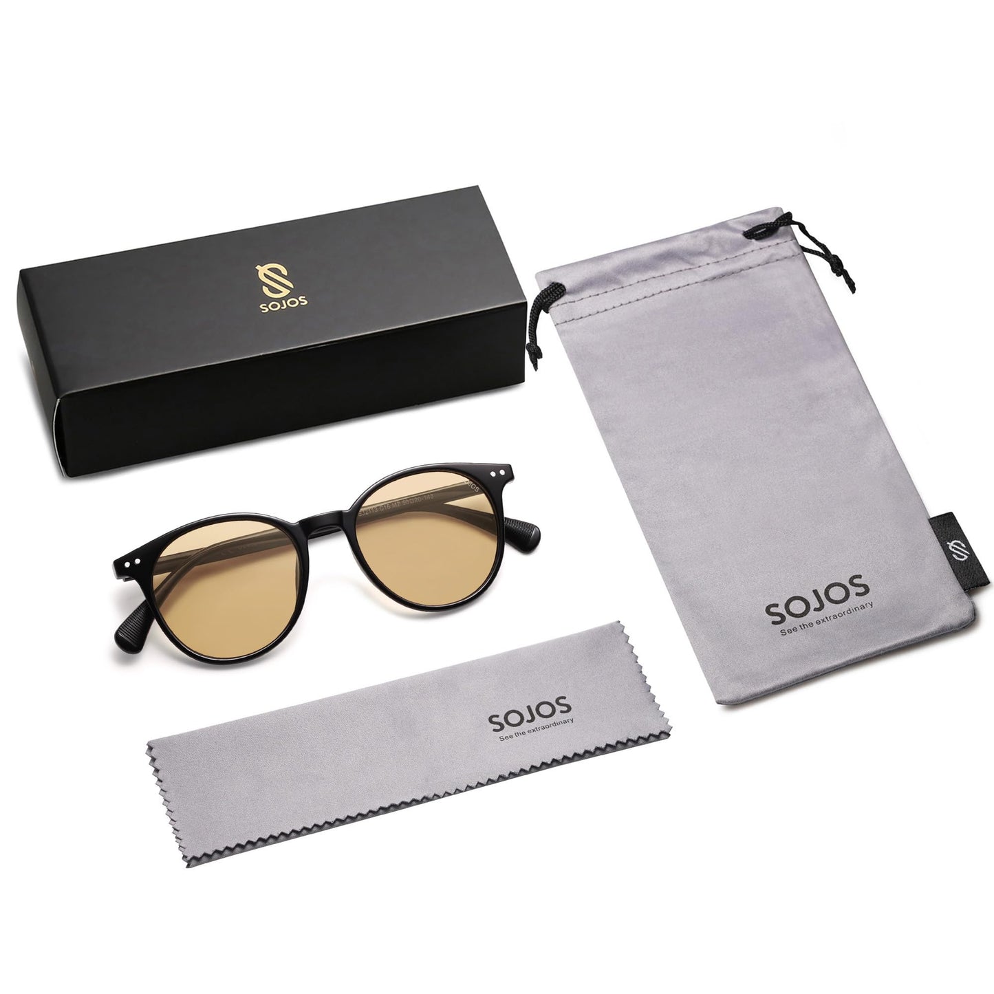SOJOS Small Round Classic Polarized Sunglasses Vintage Style UV400 Lens MAY SJ2113