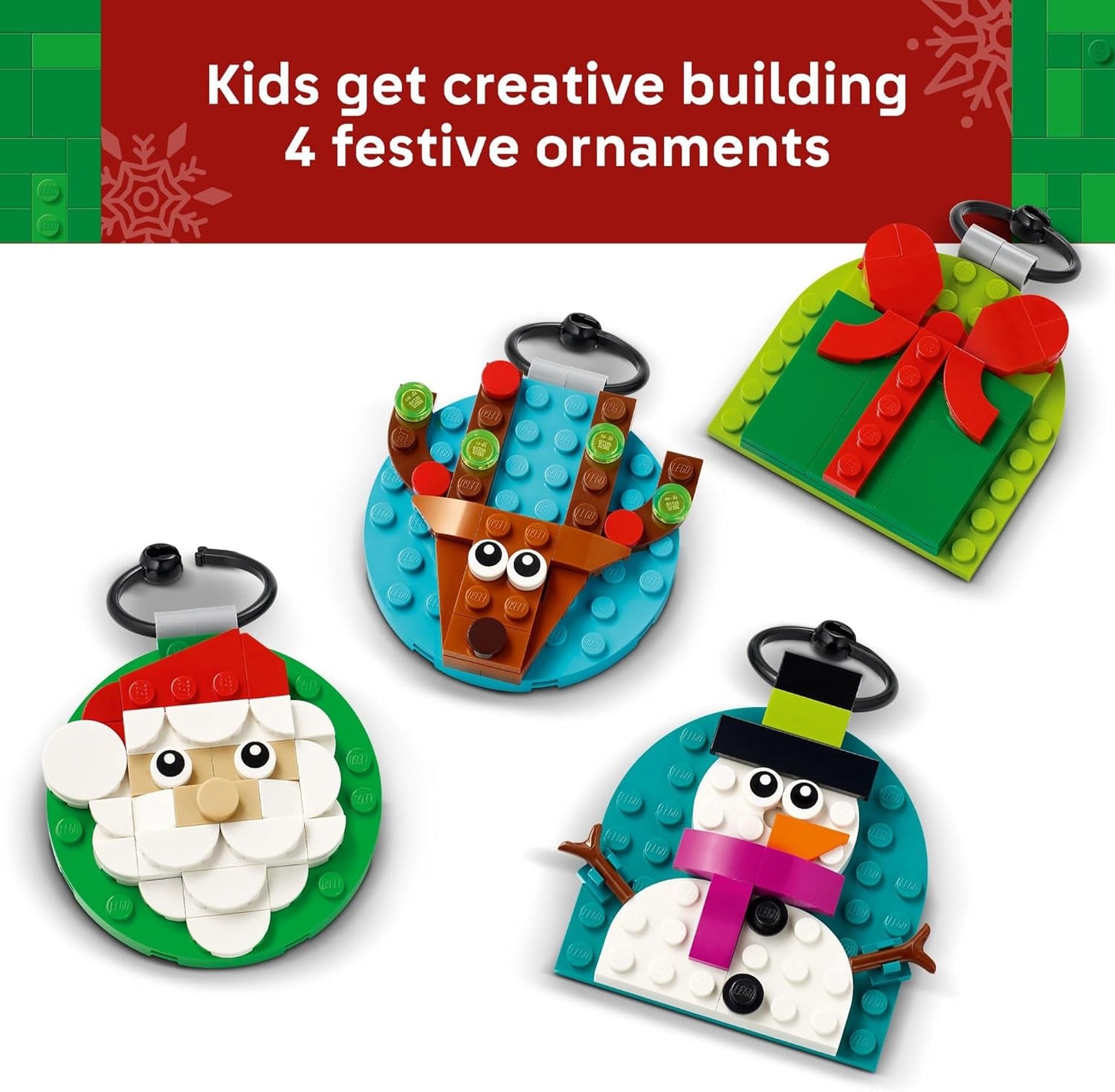 LEGO Christmas Ornament Selection Building Toys- Ages 6+ - Hanging Christmas Decorations for Tree - 40744