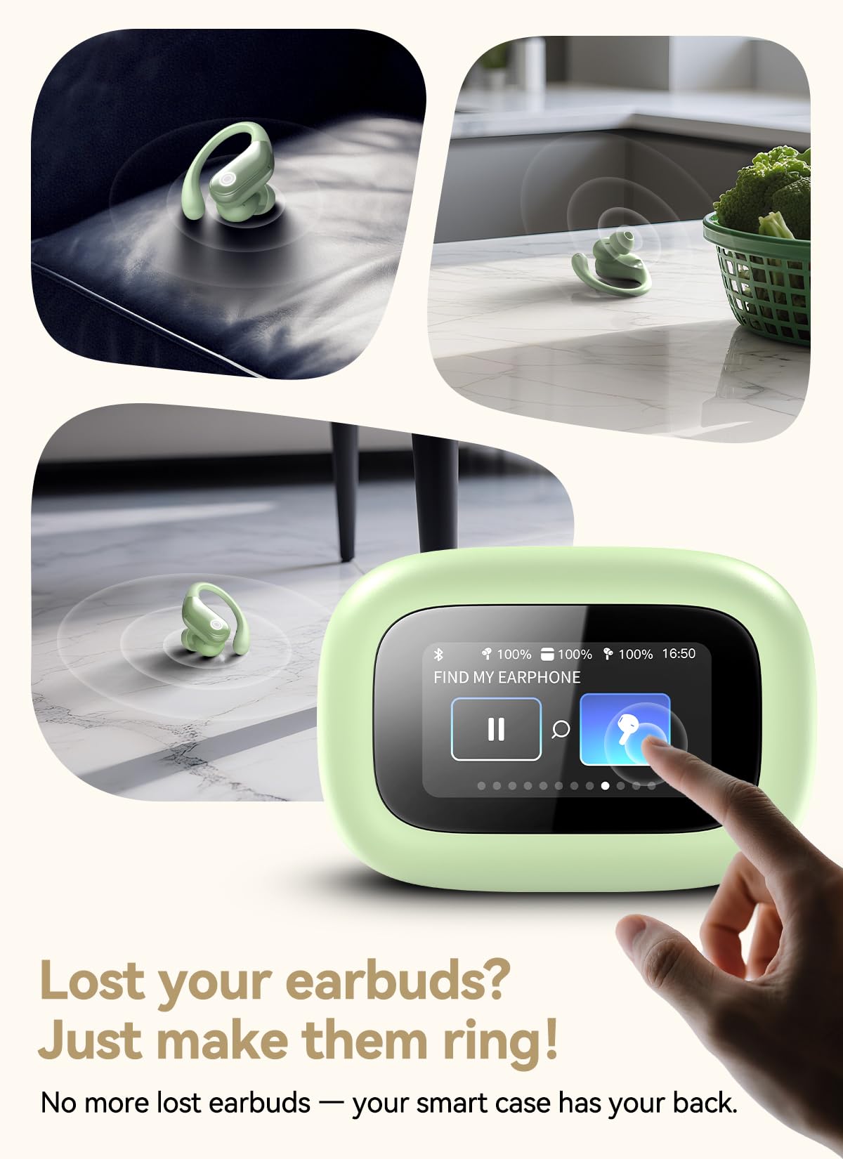 Wireless Earbuds (ENC Noise Cancelling with Multifunctional Touch Screen & Bluetooth 5.4).