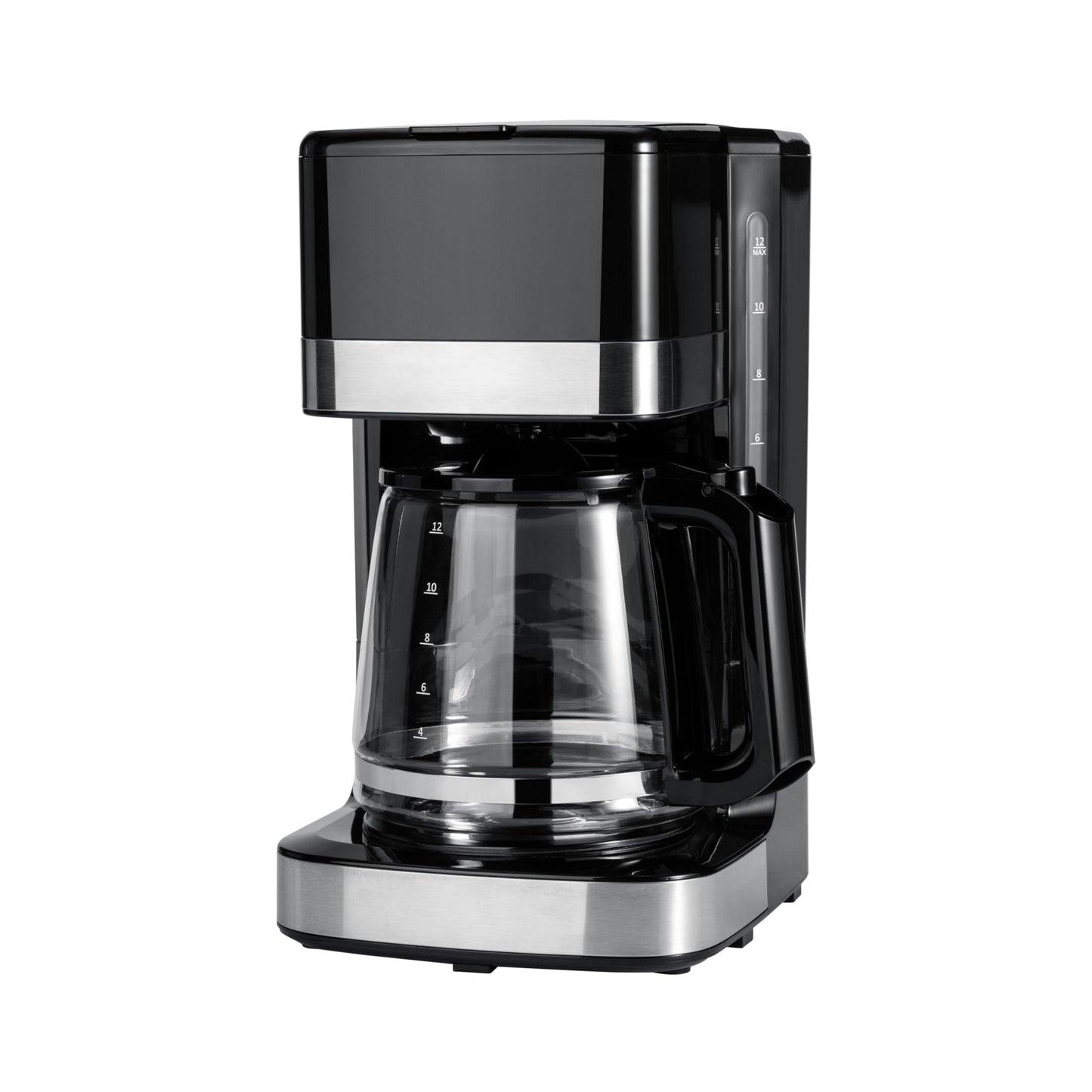 •Amazon Basics 12 Cup Drip Coffee Maker, Coffee Machine with Glass Coffee Pot (1.9 Qt), Auto Shut-off, Auto Pause, Removable Filter Basket, Black & Silver