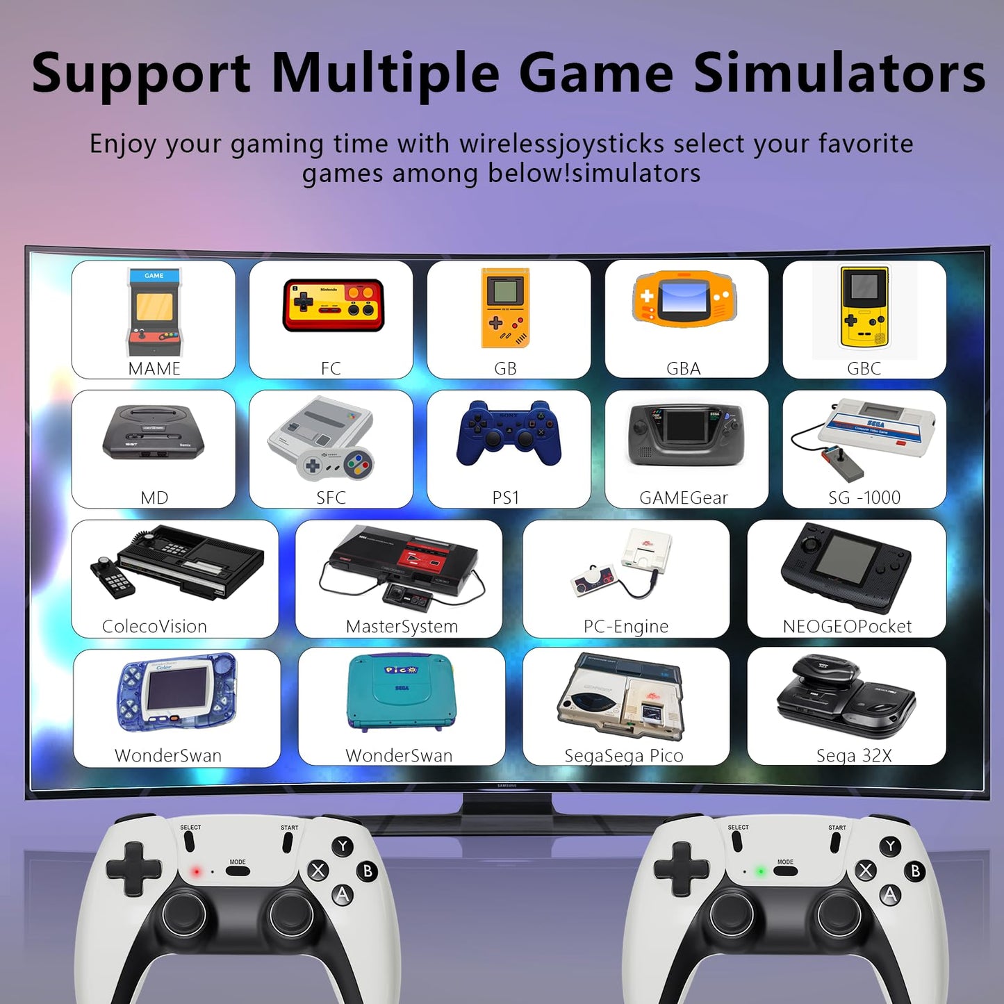 Upgraded Console,9 emulators, (64G),with Over 40000 Built-in Electronic Games,4K HDMI