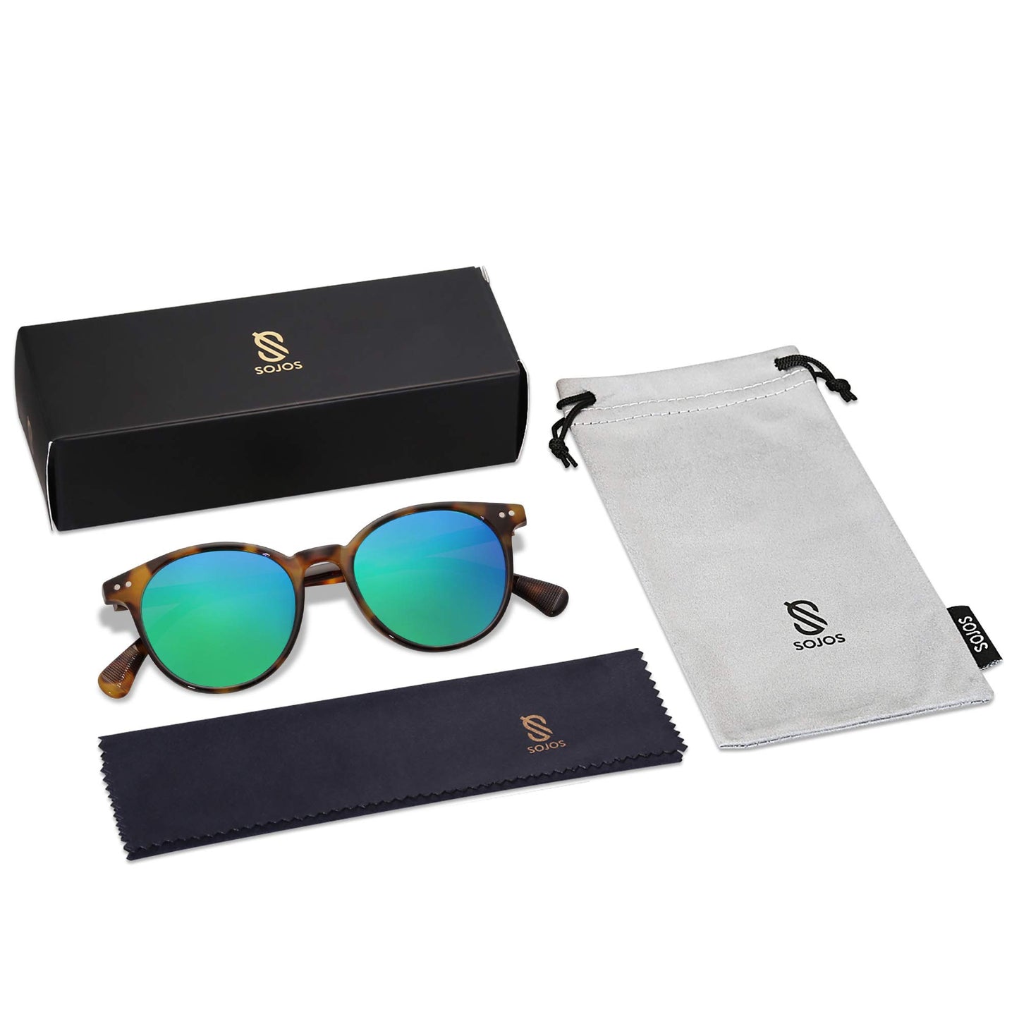 SOJOS Small Round Classic Polarized Sunglasses Vintage Style UV400 Lens MAY SJ2113