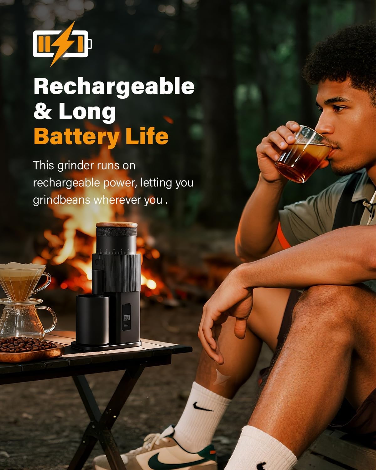 •SHARDOR All-Metal Single-Dose Coffee Grinder – Quiet DC Motor, Home-use Espresso Grinder, Burr Coffee Grinder, with 80 Settings and an LED Power Display，Black