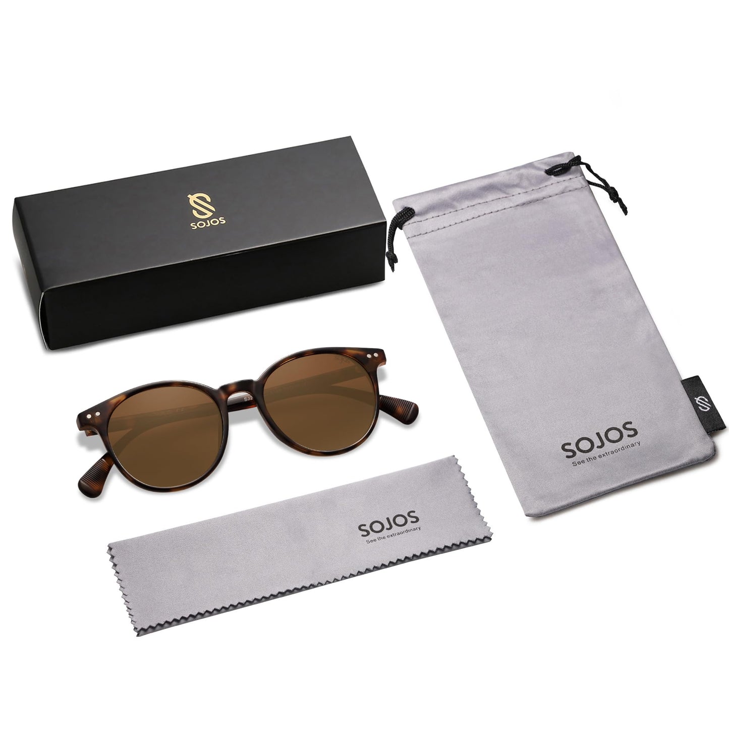 SOJOS Small Round Classic Polarized Sunglasses Vintage Style UV400 Lens MAY SJ2113