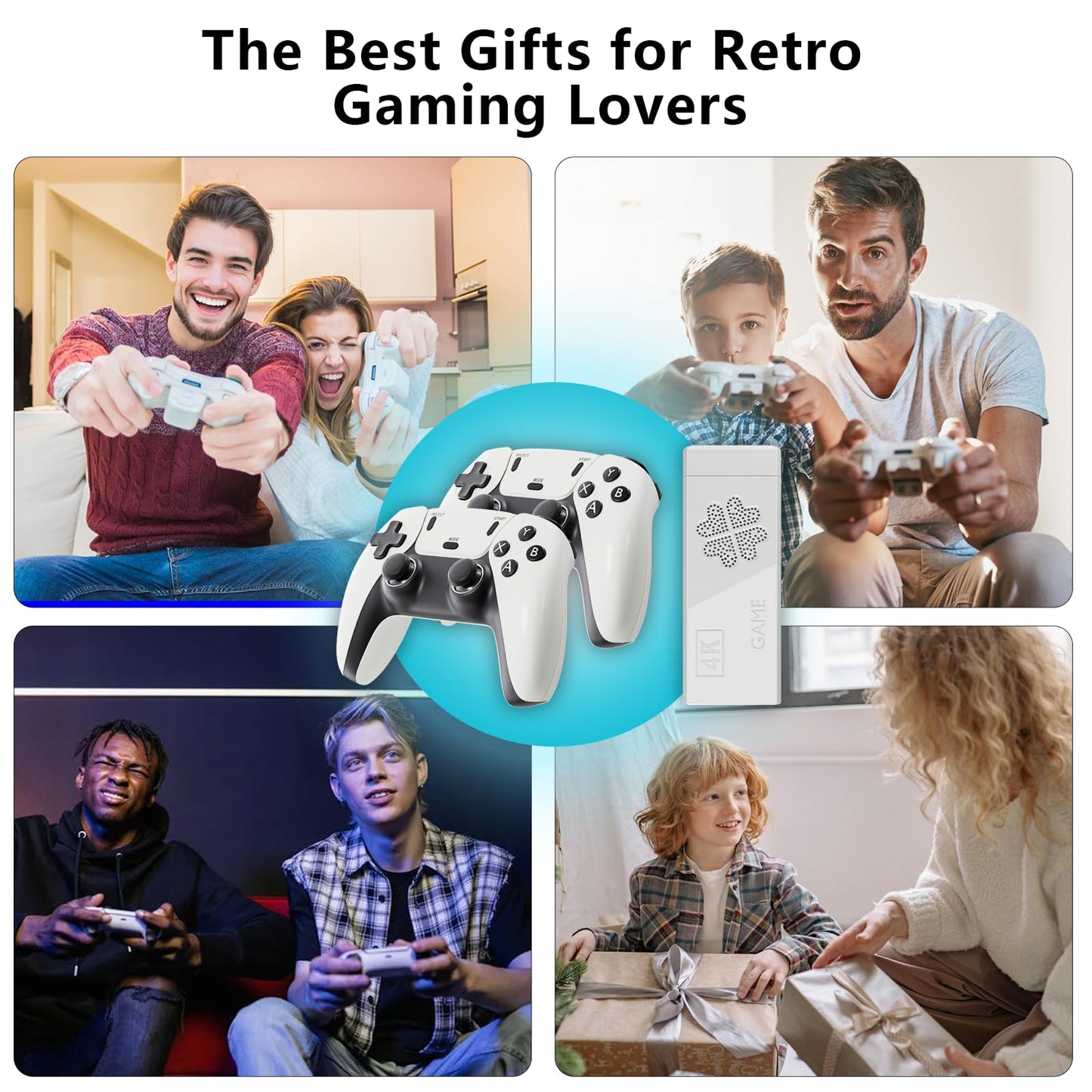 Upgraded Console,9 emulators, (64G),with Over 40000 Built-in Electronic Games,4K HDMI