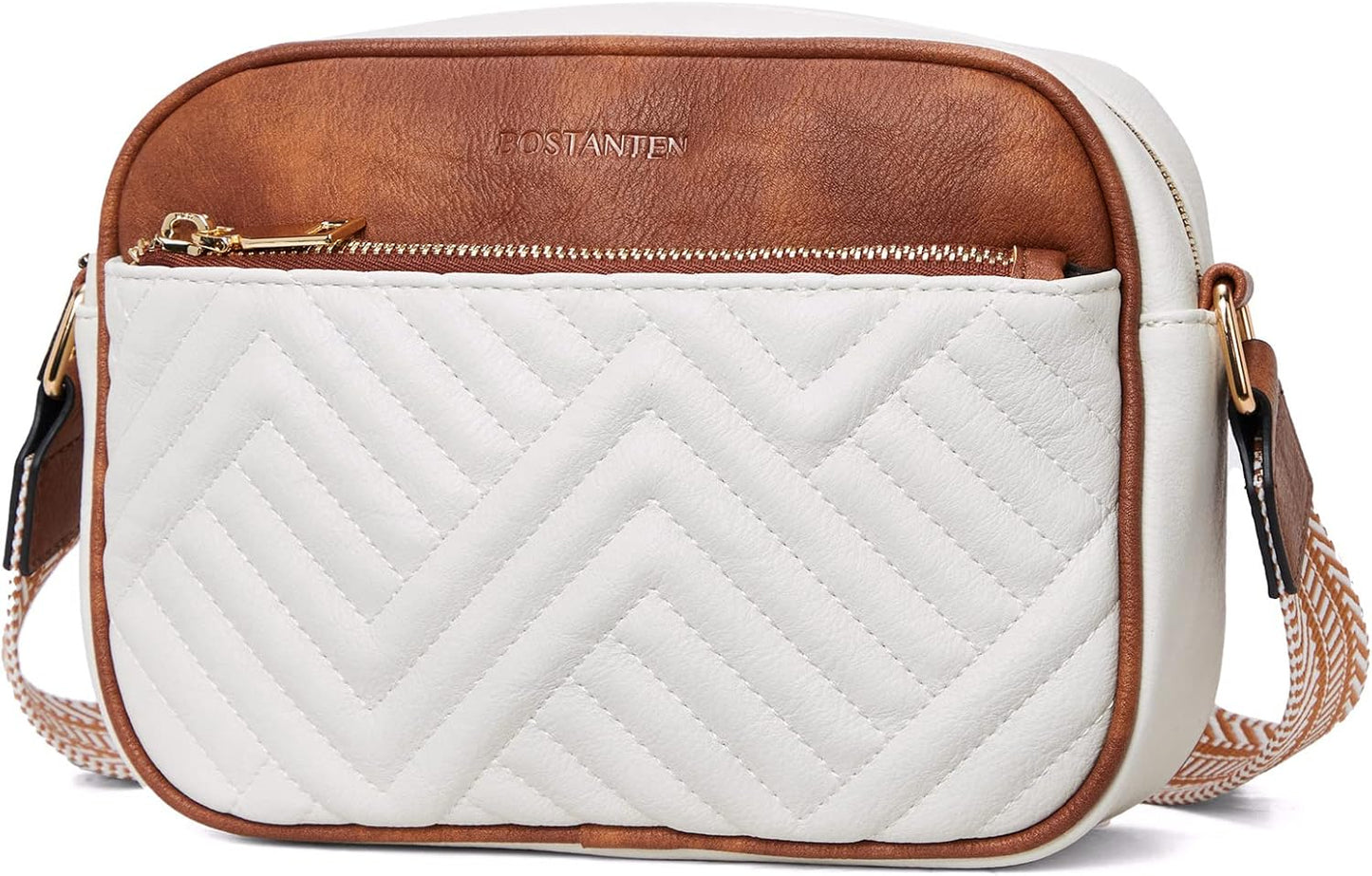 BOSTANTEN Quilted Crossbody Bags for Women Vegan Leather Purses Small Shoulder Handbags with Wide Strap - PryTheory
