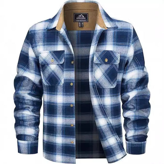 European And American Fall Winter Men's Flannel Casual Button Shirt - PryTheory