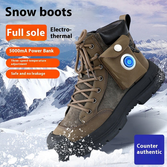 *Heating Snow Boots Fleece-lined Thick Non-slip Electric Heating