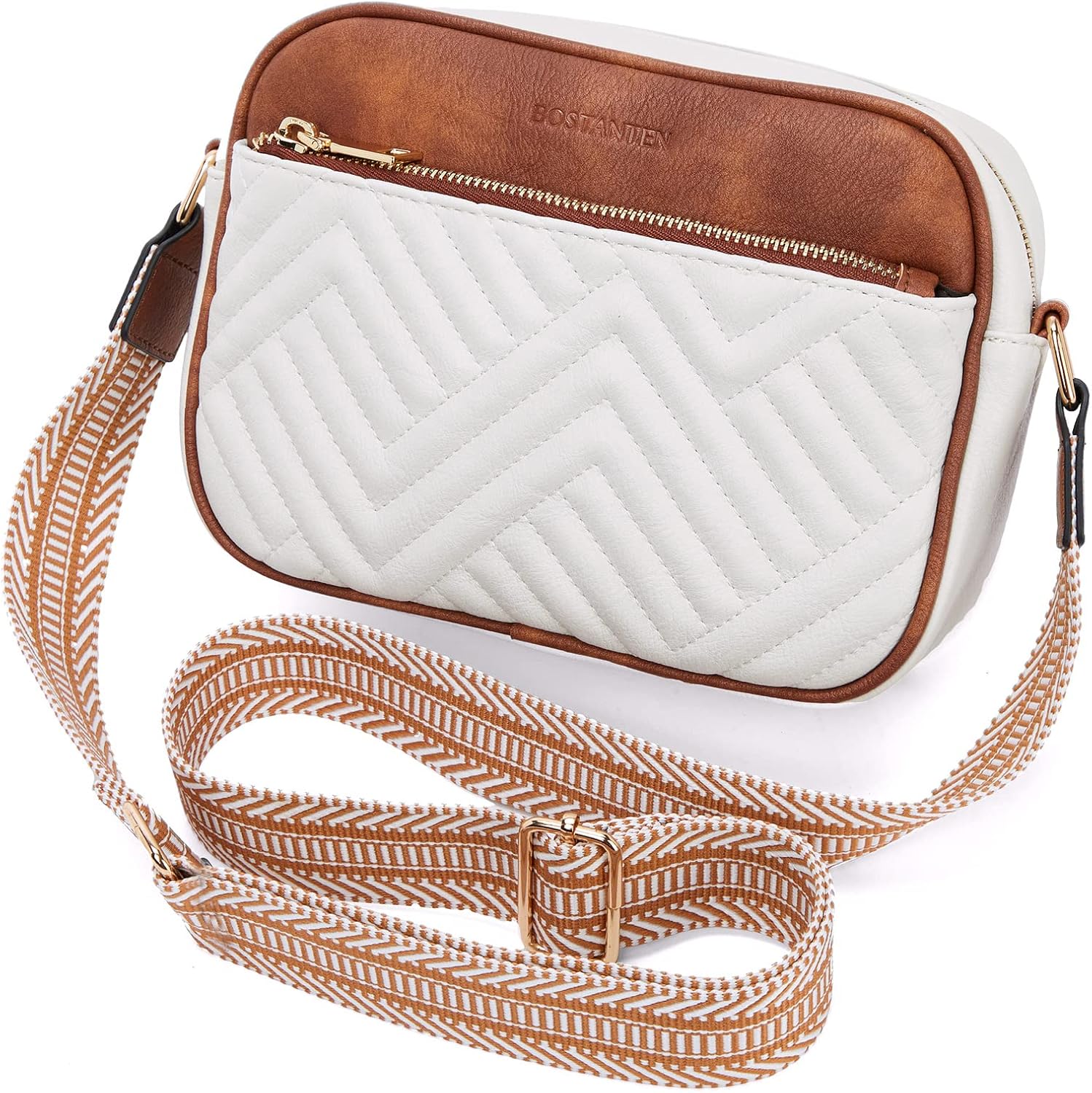 BOSTANTEN Quilted Crossbody Bags for Women Vegan Leather Purses Small Shoulder Handbags with Wide Strap - PryTheory