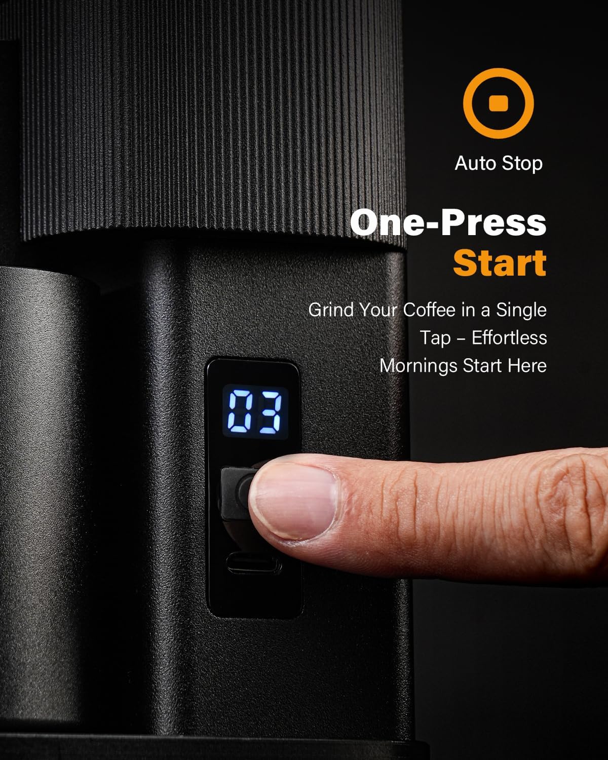 •SHARDOR All-Metal Single-Dose Coffee Grinder – Quiet DC Motor, Home-use Espresso Grinder, Burr Coffee Grinder, with 80 Settings and an LED Power Display，Black