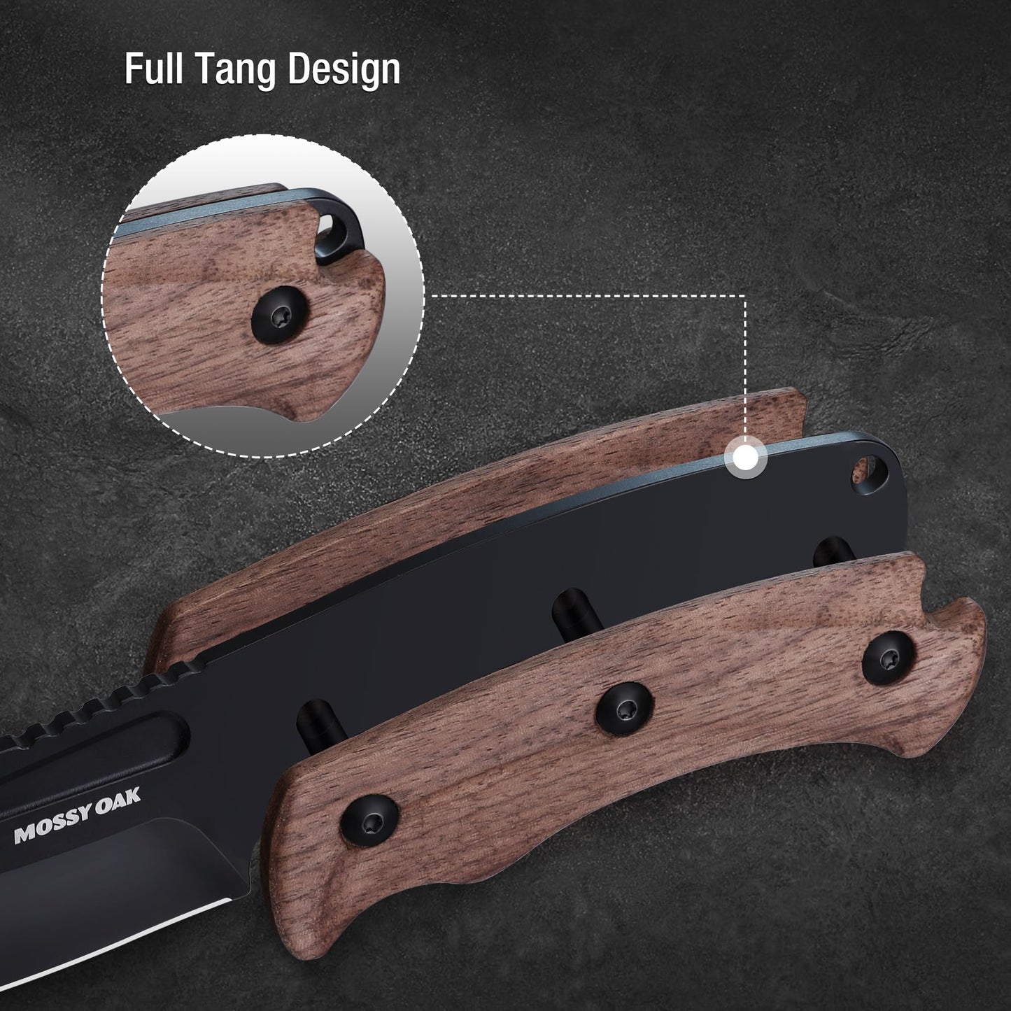 MOSSY OAK 8.5-inch FULL-TANG FIXED BLADE KNIFE