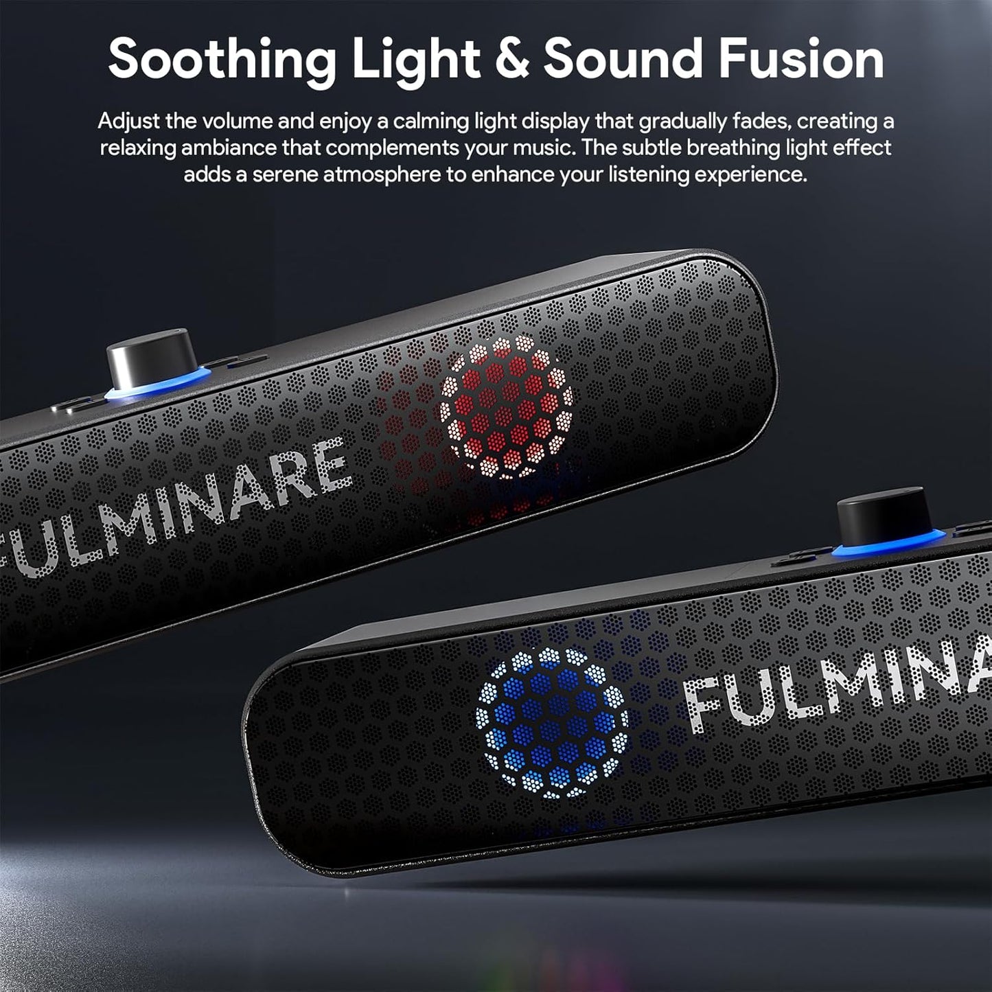 FULMINARE Bluetooth Speaker with 26W HD Sound, Portable Speaker Up to 30H Playtime, AUX&TF-Card&USB Input, LED Lights, Speakers Bluetooth 5.3 Wireless for Home/Party/Outdoor, Birthday Gift (Black)
