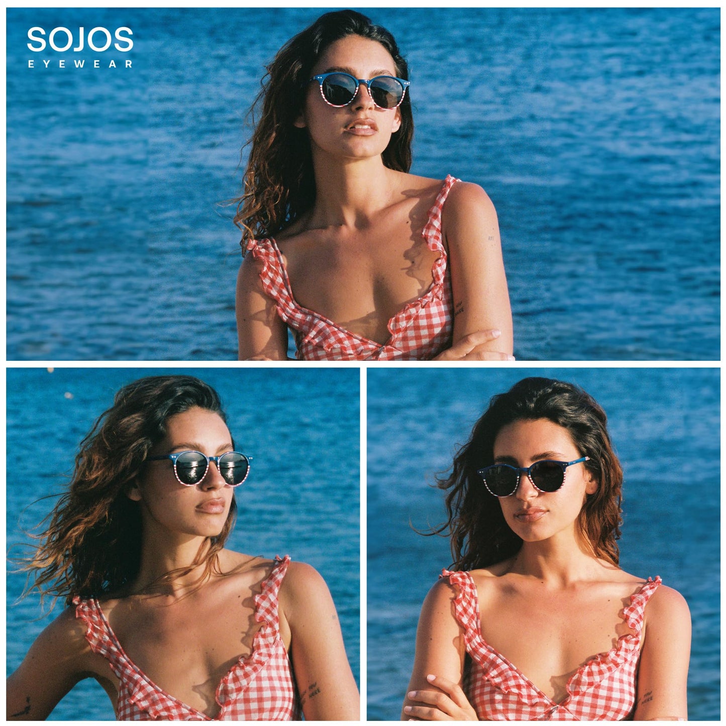 SOJOS Small Round Classic Polarized Sunglasses Vintage Style UV400 Lens MAY SJ2113