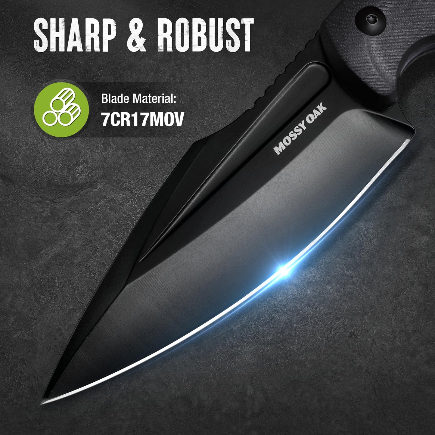 MOSSY OAK 8.5-inch FULL-TANG FIXED BLADE KNIFE