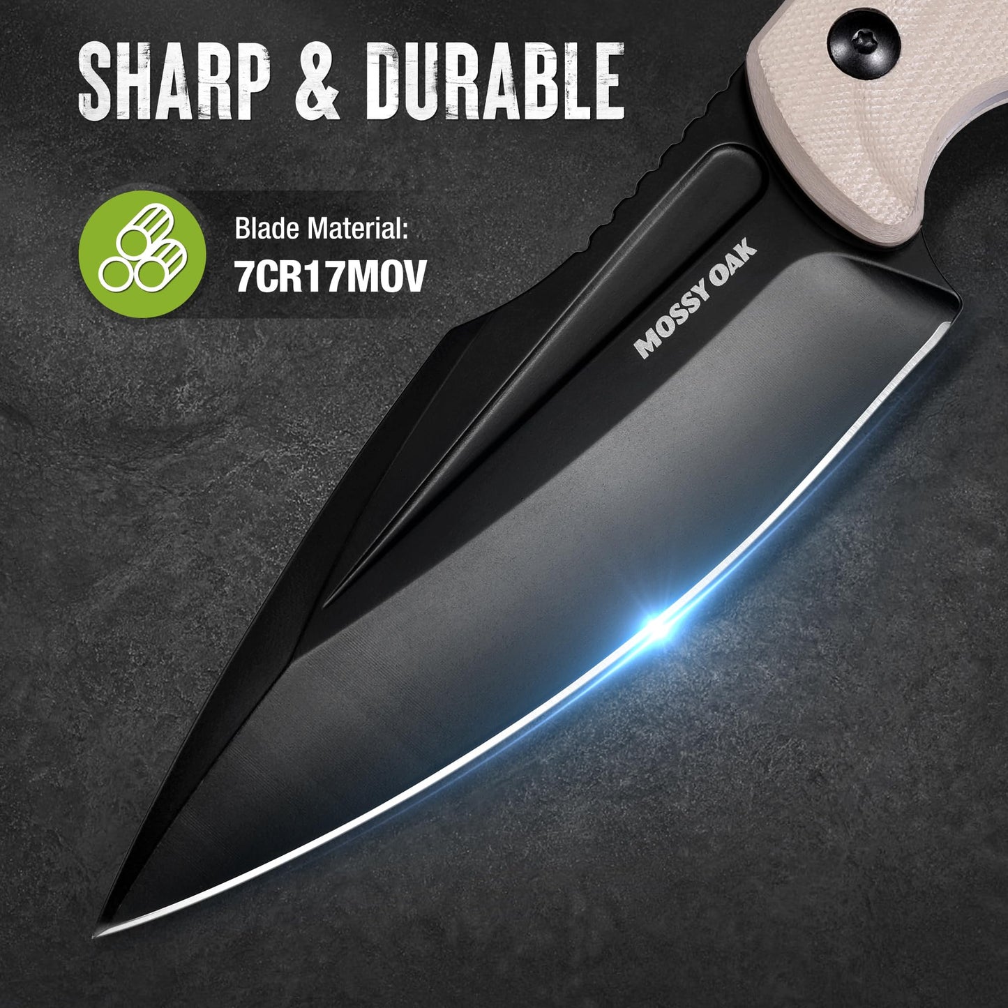 MOSSY OAK 8.5-inch FULL-TANG FIXED BLADE KNIFE