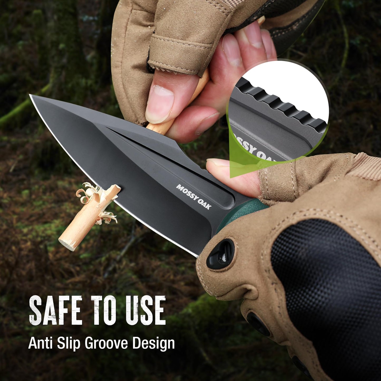 MOSSY OAK 8.5-inch FULL-TANG FIXED BLADE KNIFE