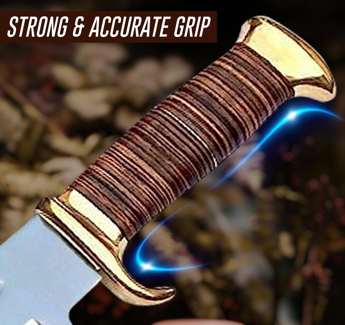 14" Crocodile Dundee Bowie Knife With Leather Sheath