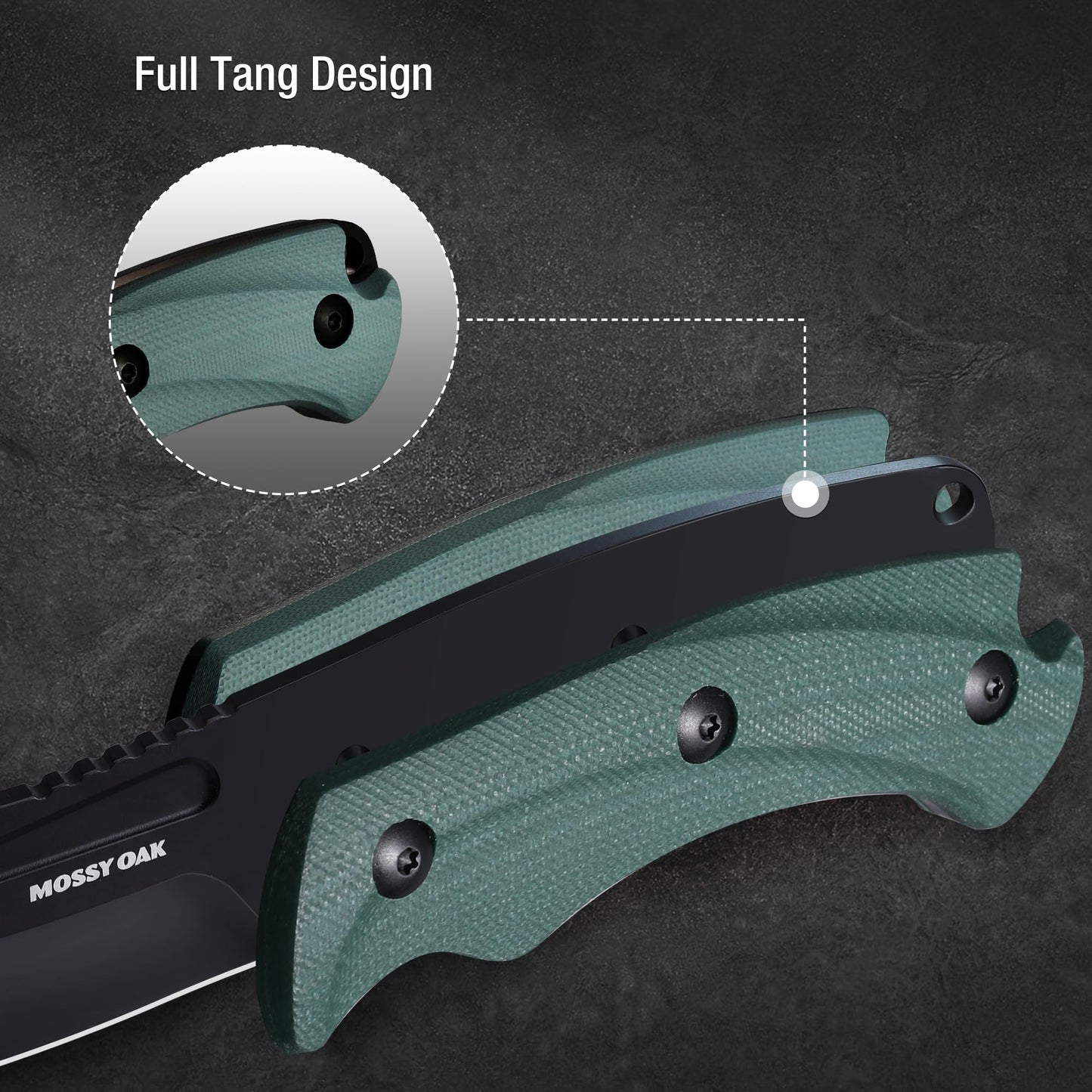 MOSSY OAK 8.5-inch FULL-TANG FIXED BLADE KNIFE