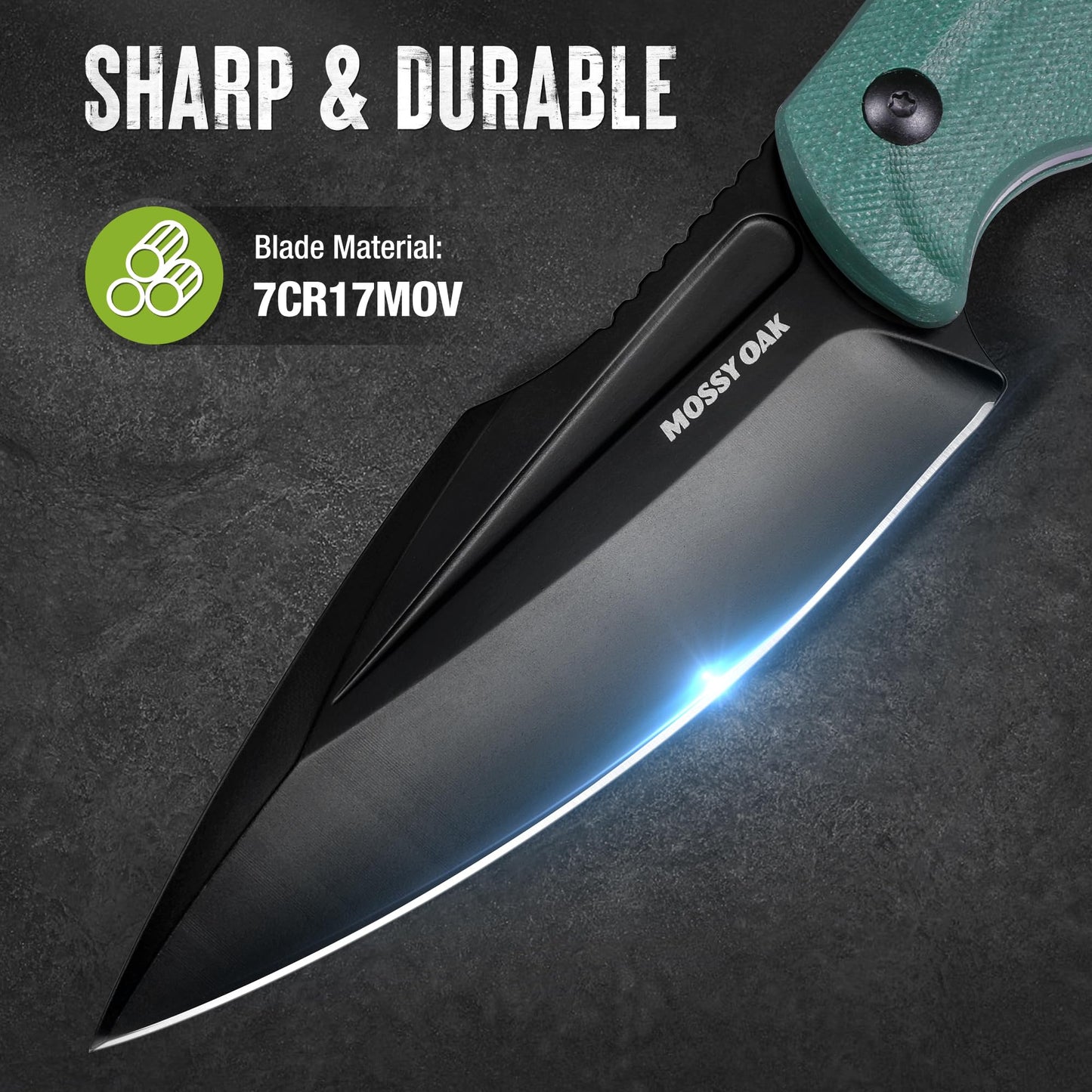 MOSSY OAK 8.5-inch FULL-TANG FIXED BLADE KNIFE