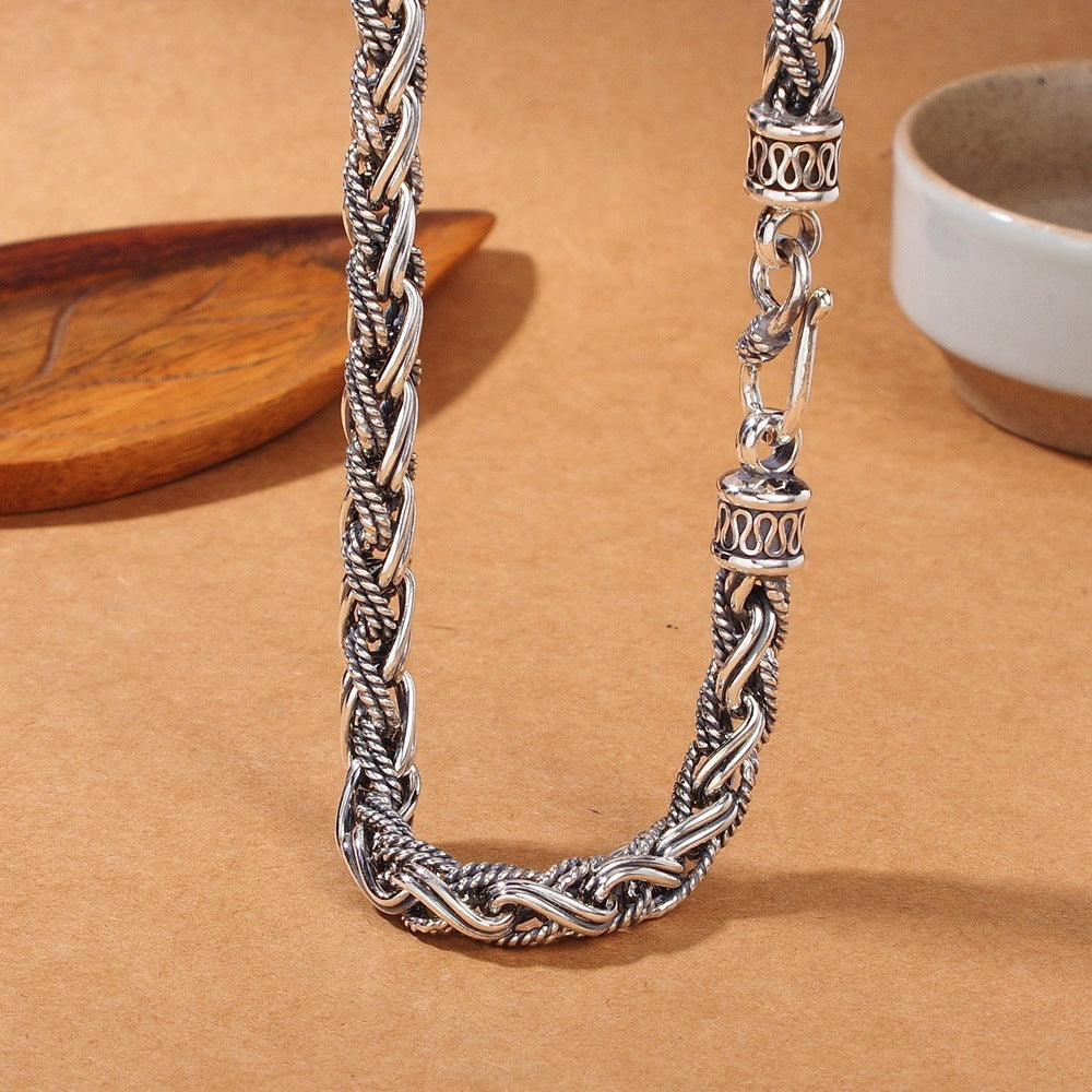 S925 Sterling Silver Handmade Hemp Rope Necklace. - PryTheory