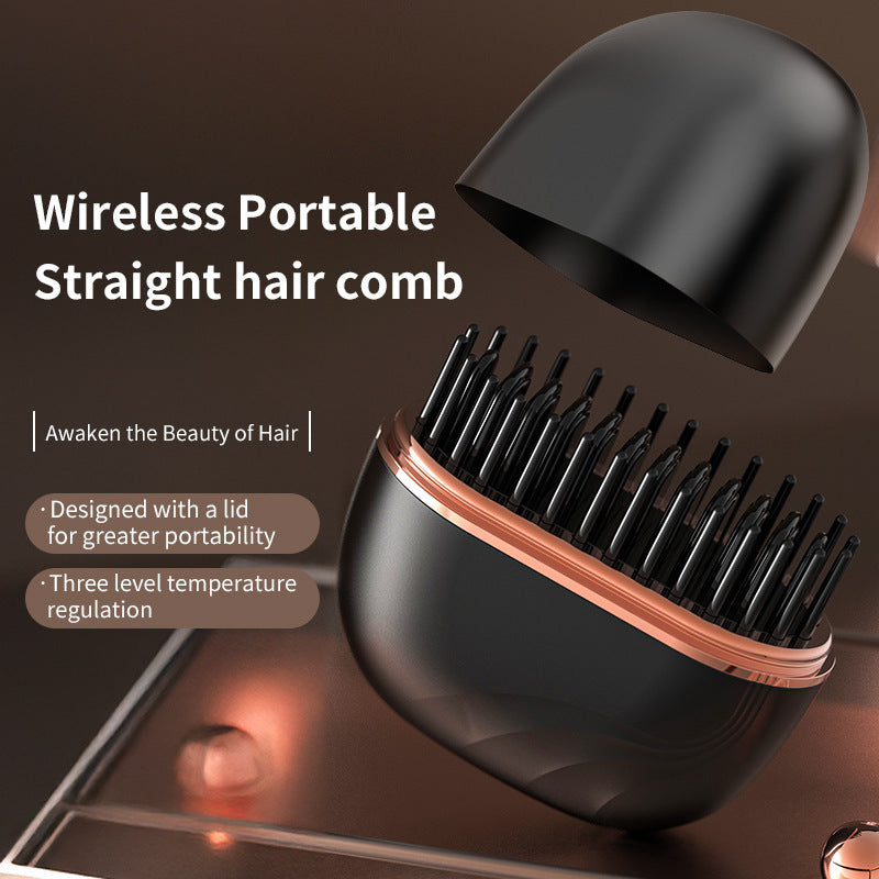 *Mini Hair Straightening Comb Wireless Charging Portable Multifunctional Hair Care Not Hurt Hair Styling Comb Hair Straightener