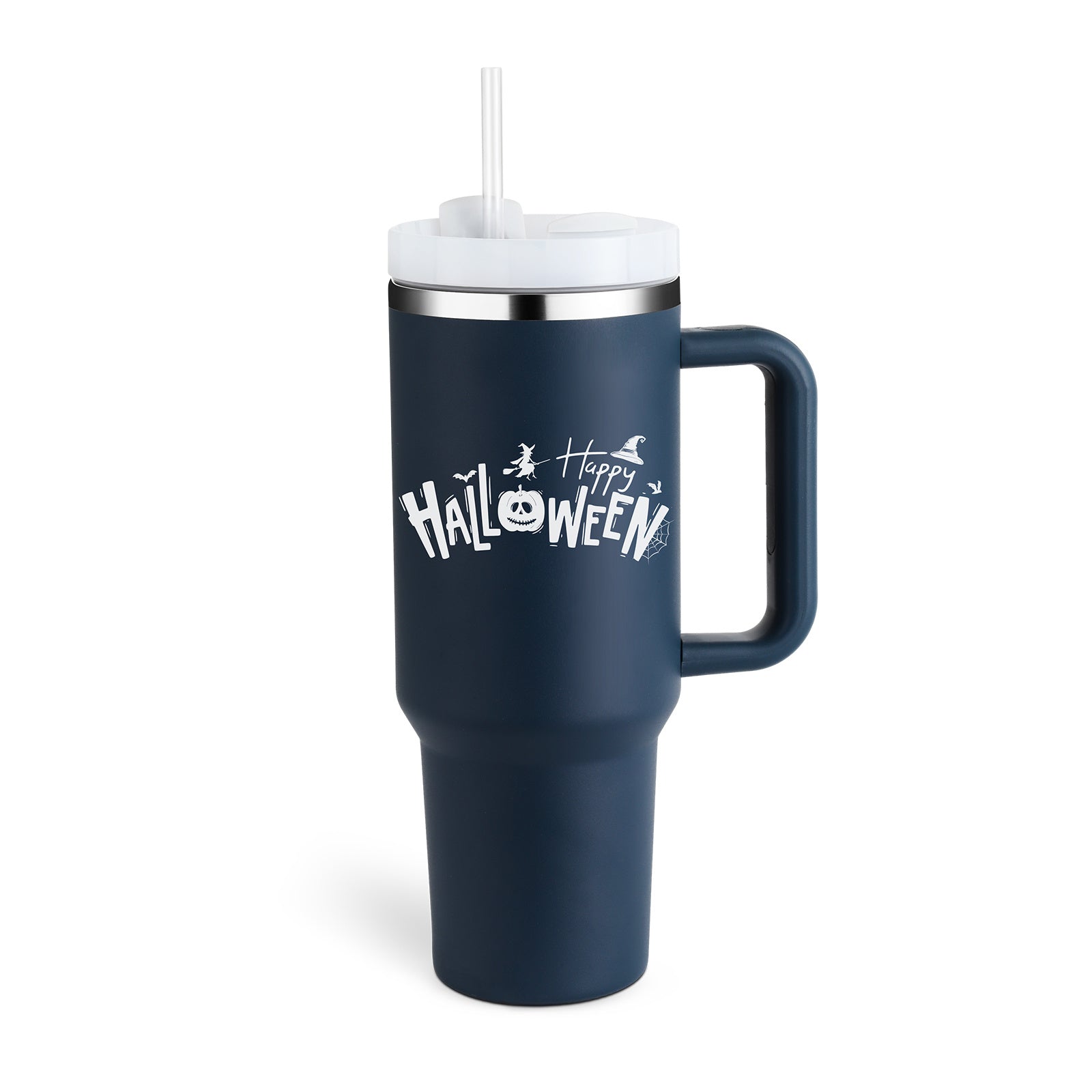 40 Oz Tumbler With Handle Straw Insulated, Stainless Steel Spill Proof Vacuum Coffee Cup Tumbler With Lid Tapered Mug Gifts For Valentine Lover Suitable For Car Gym Office Travel - PryTheory